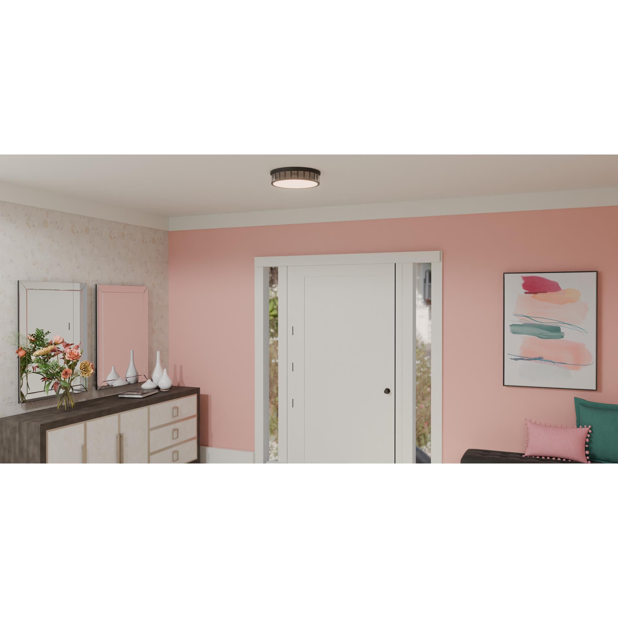 Shown in Matte Black finish and Clear Crystal glass