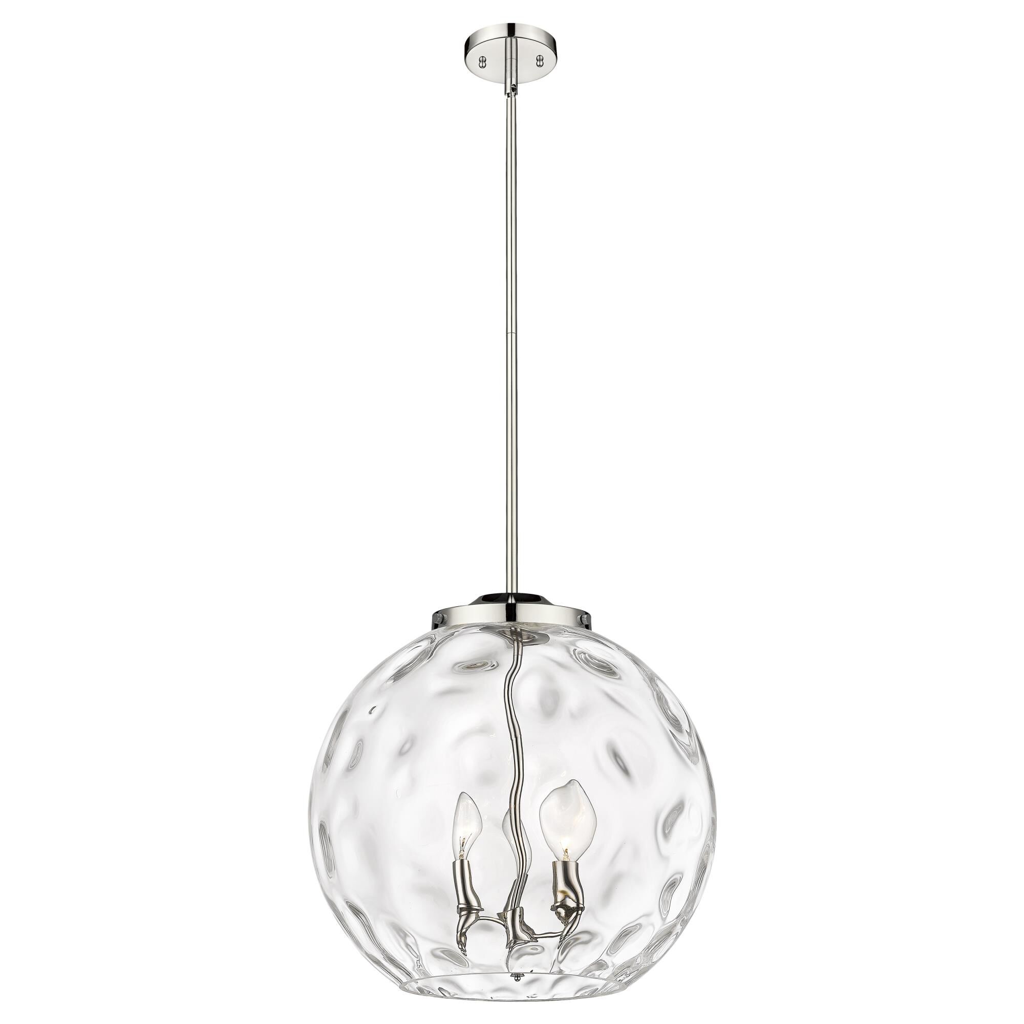 Shown in Polished Nickel finish and Clear glass