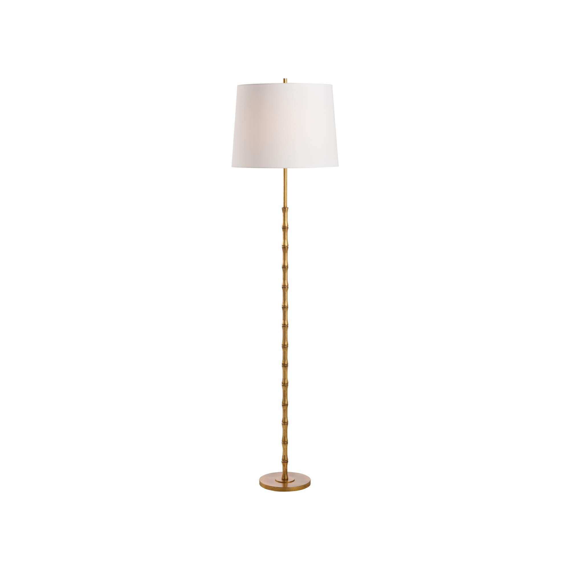Shown in Gold finish and Linen shade