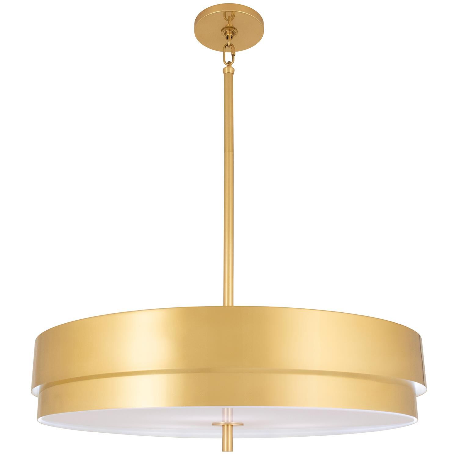 Shown in Modern Brass finish and Modern Brass shade and Paint White accent