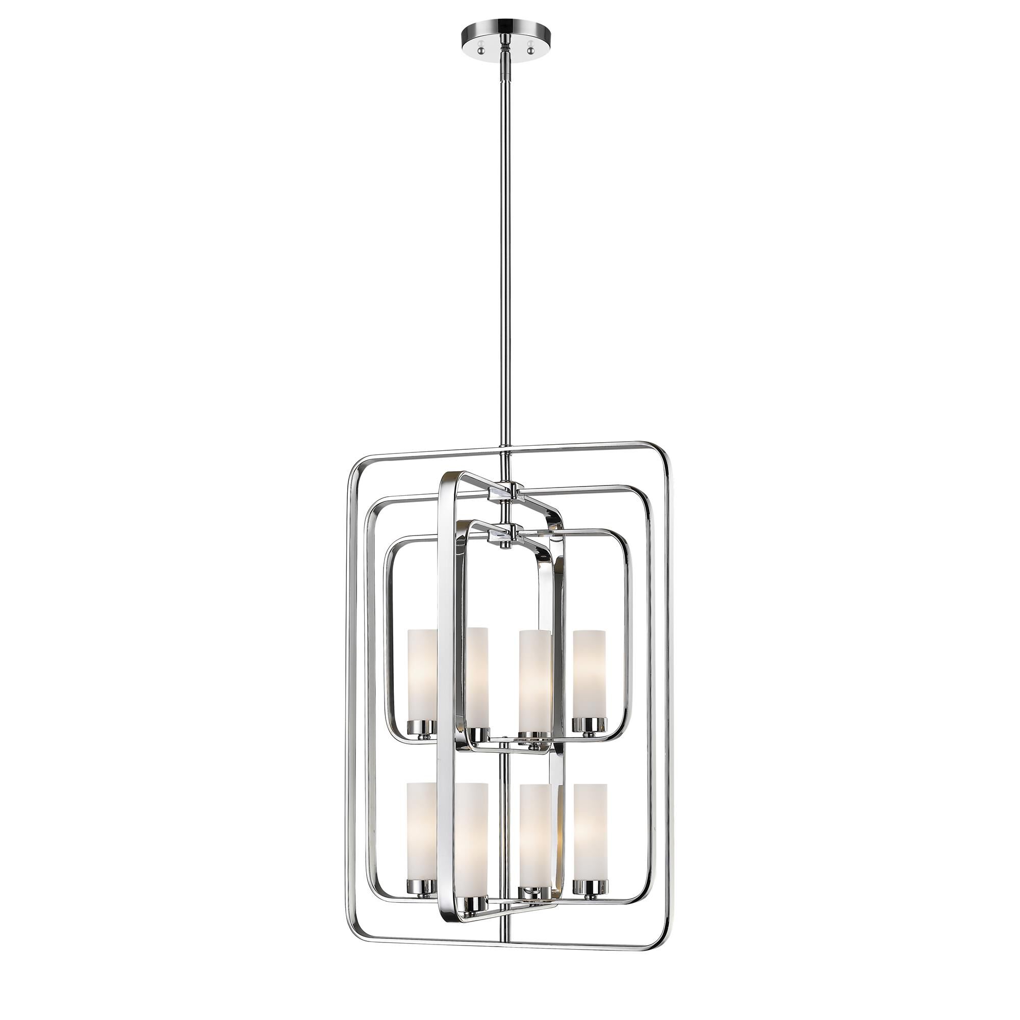 Shown in Chrome finish and Glass shade