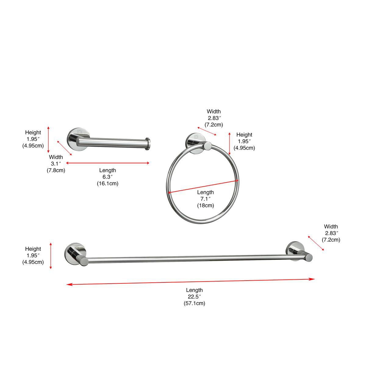 Alma 3 Piece Towel Bar Set by Elegant Decor