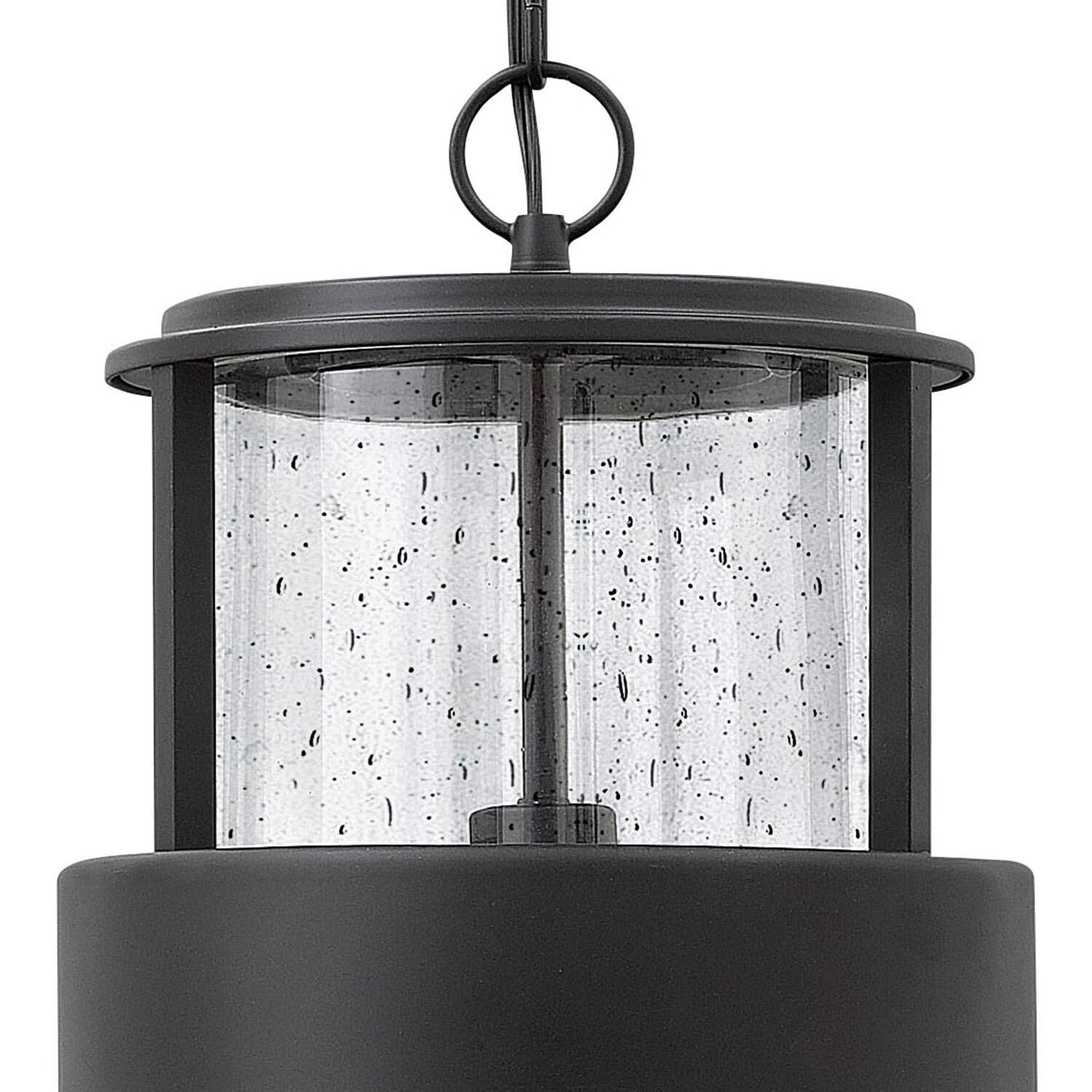 Shown in Satin Black finish and Clear Seedy glass