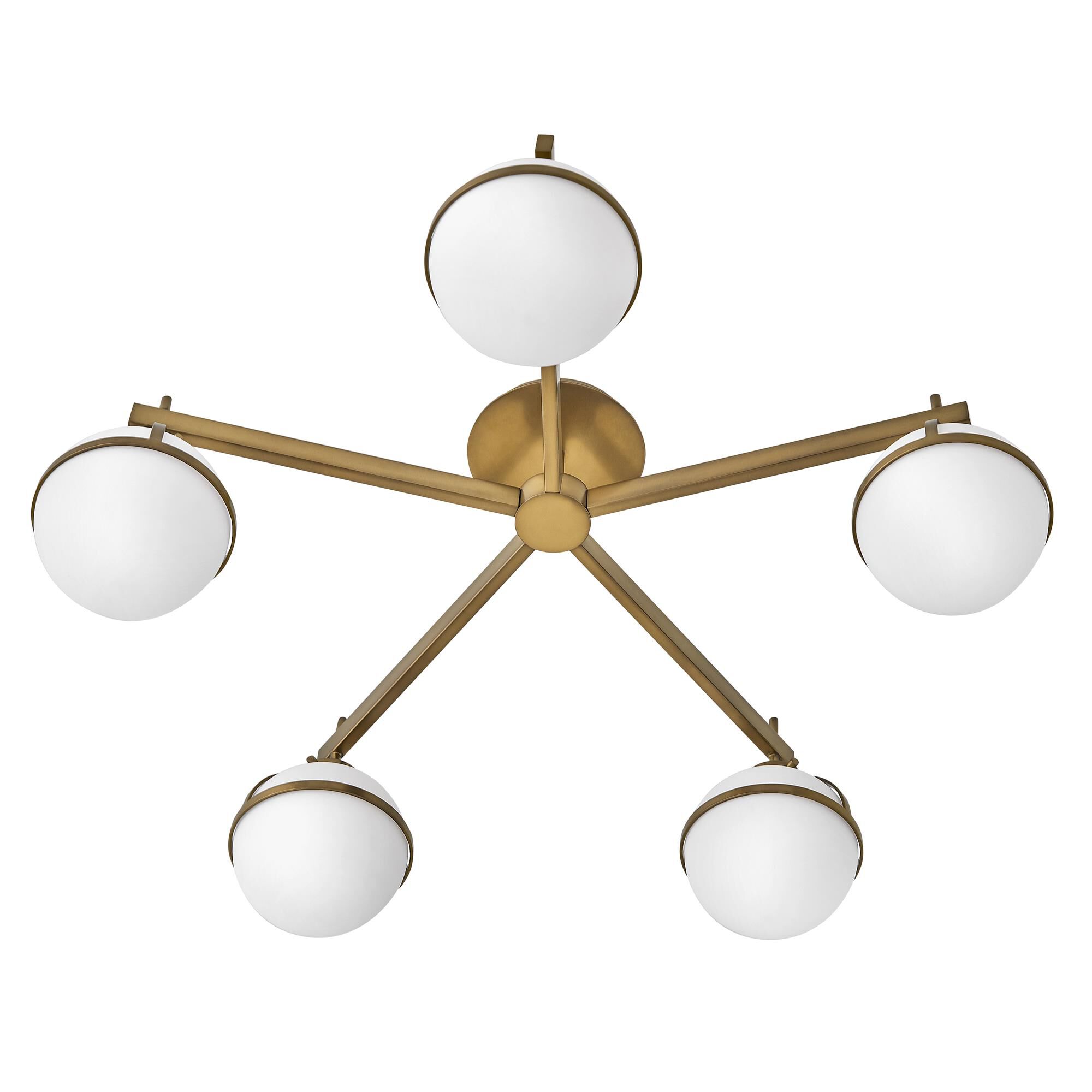 Shown in Heritage Brass finish and Etched Opal glass