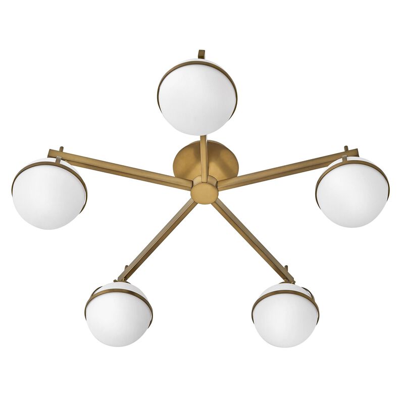Hollis 32 Inch 5 Light Semi Flush Mount by Hinkley