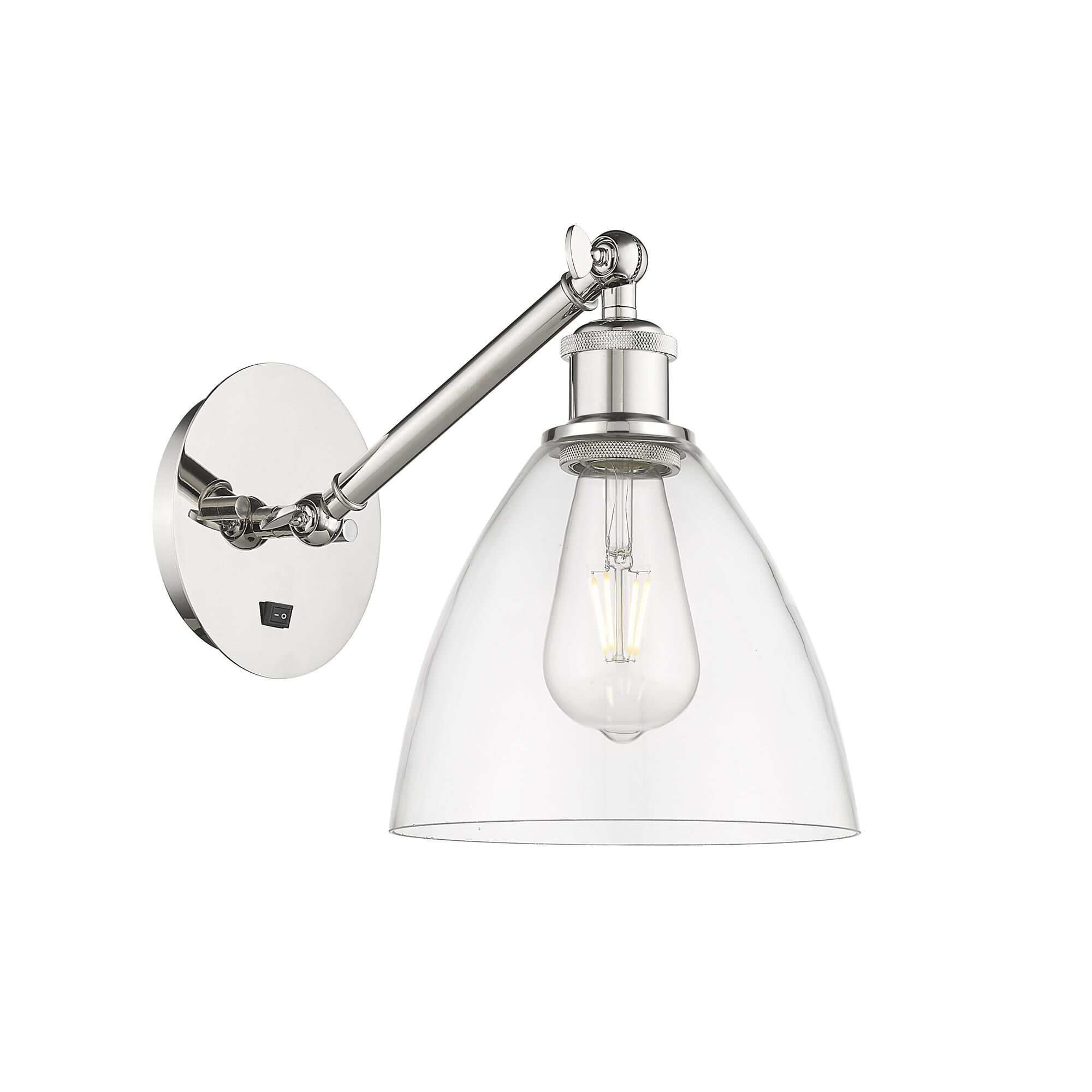 Shown in Polished Nickel finish and Clear Ballston Dome glass