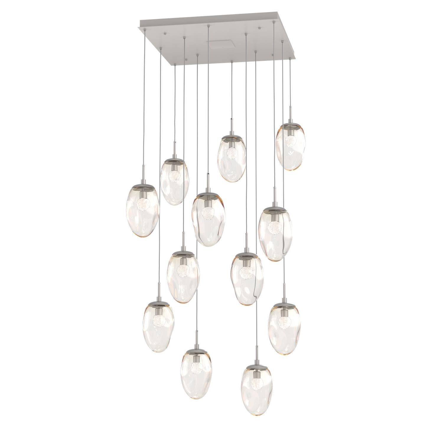 Shown in Metallic Beige Silver finish and Floret Inner Amber Outer glass