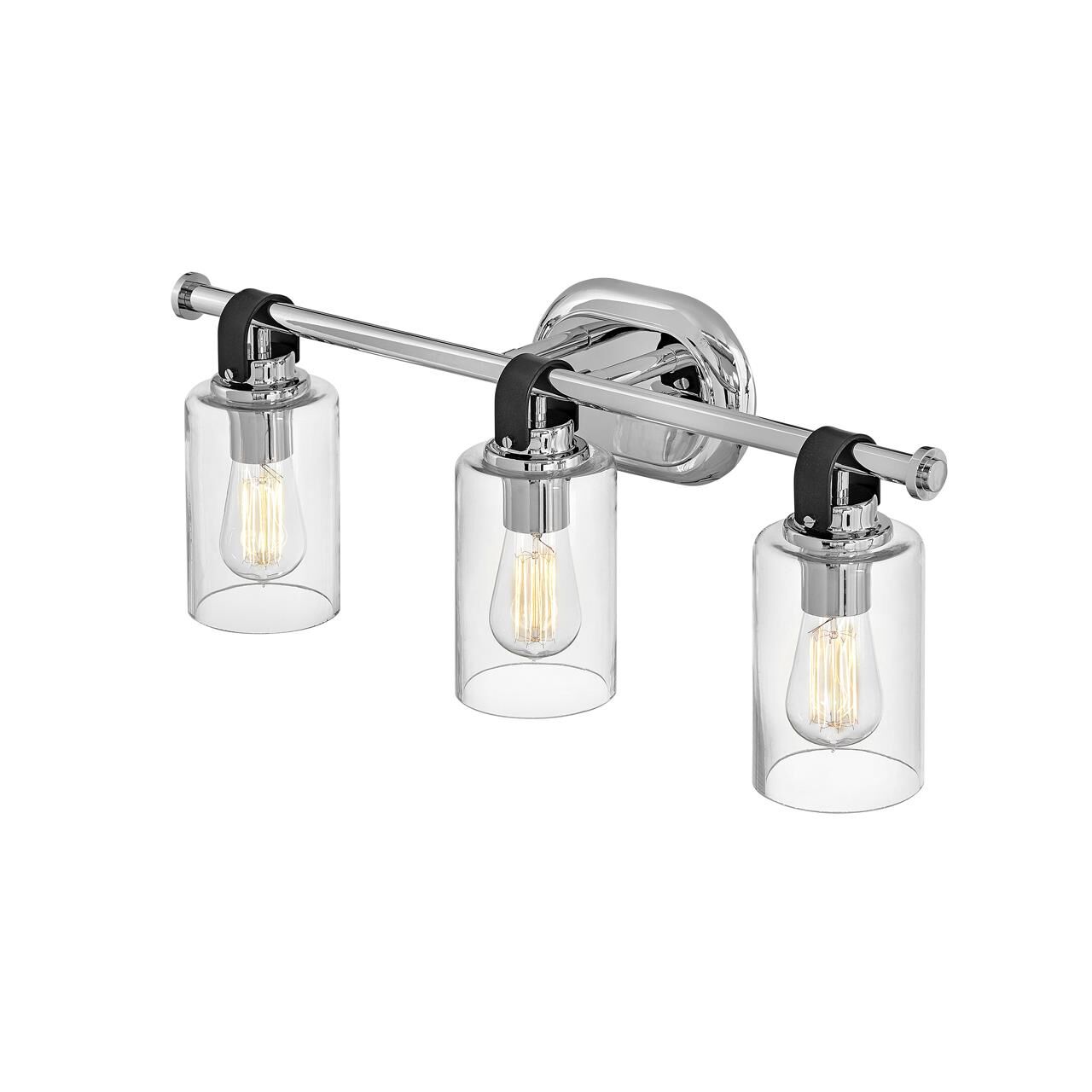 Shown in Chrome finish and Clear glass