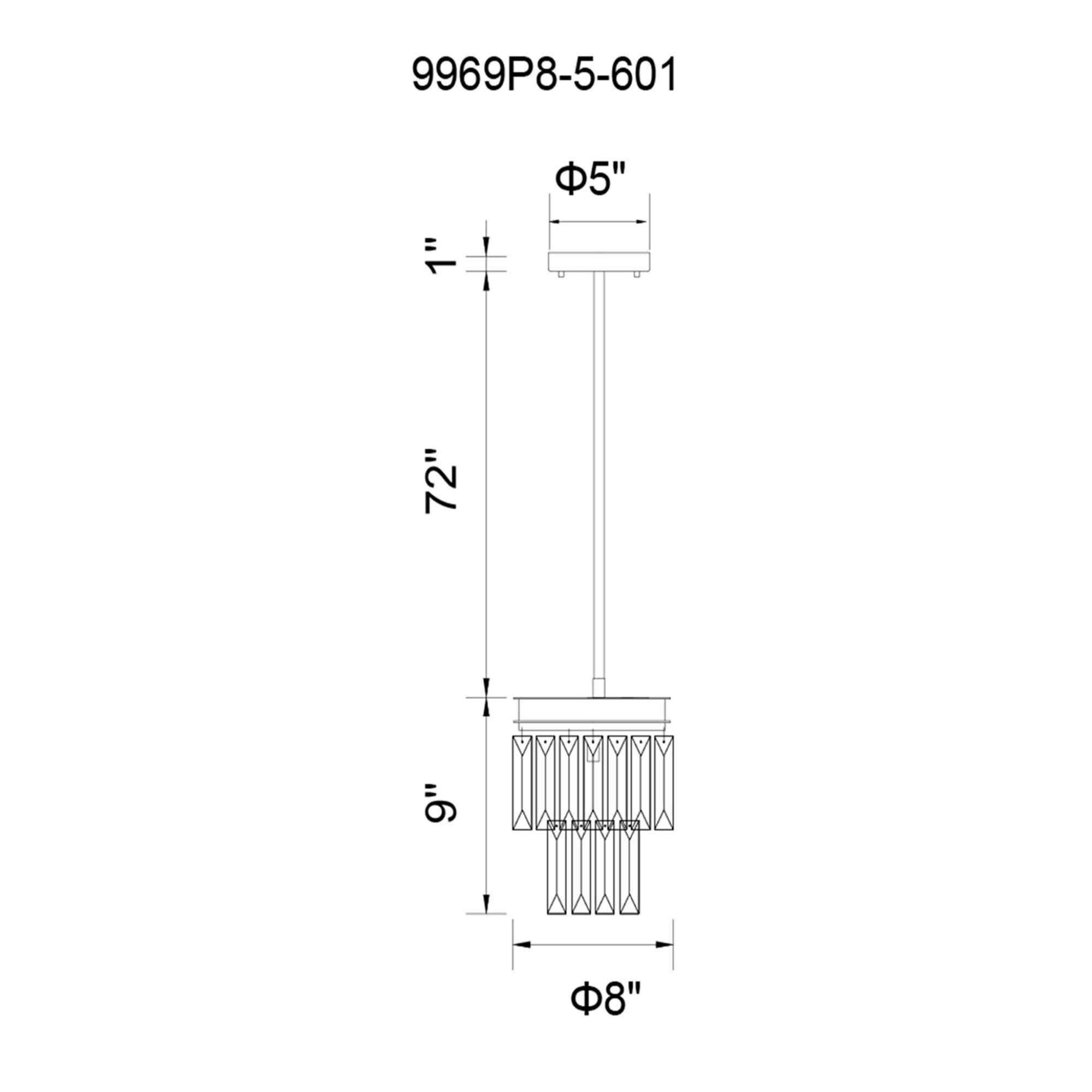 Shown in Chrome finish and K9 Clear crystal