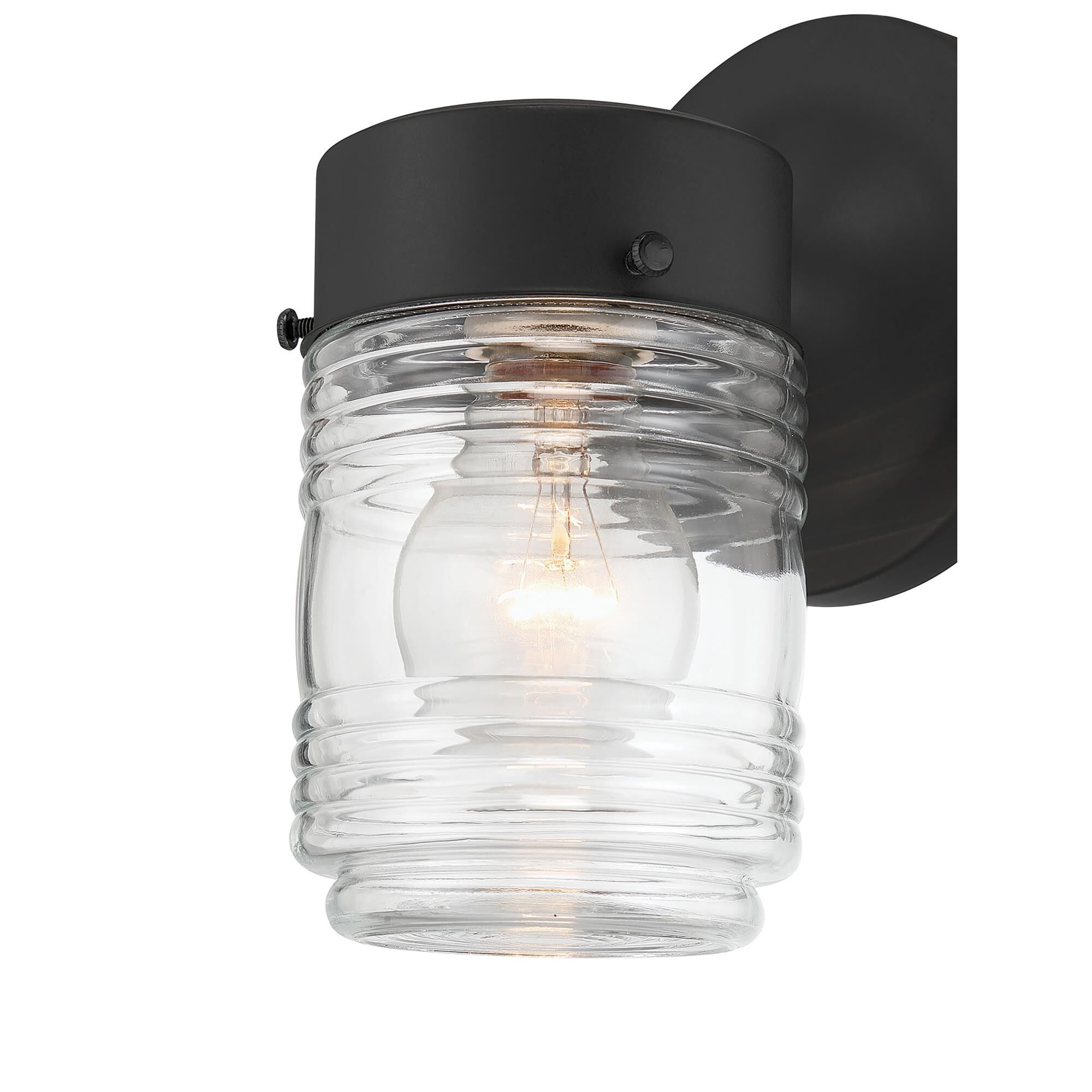 Shown in Powder Coated Black finish and Clear glass