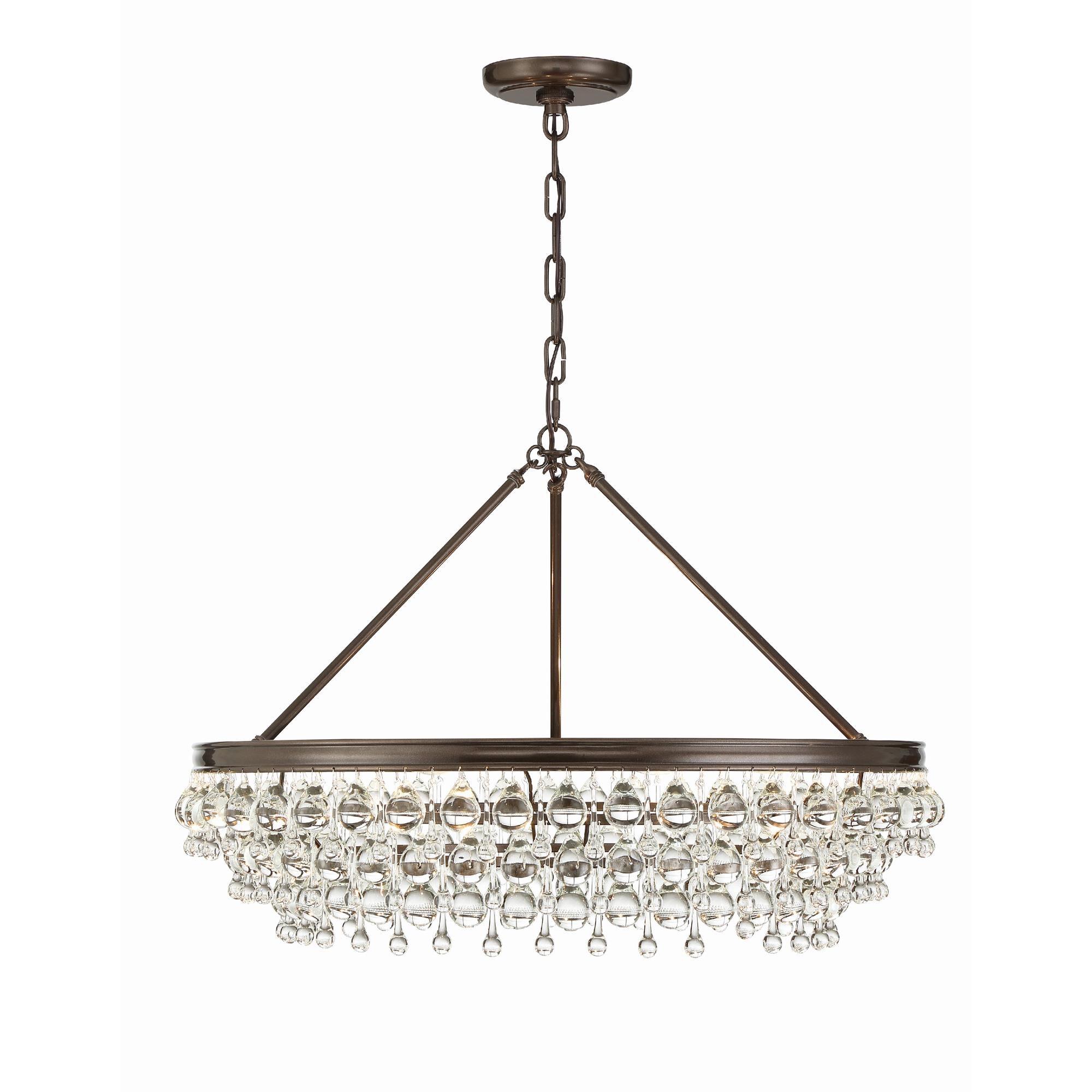 Shown in Vibrant Bronze finish and Clear Glass Drops crystal
