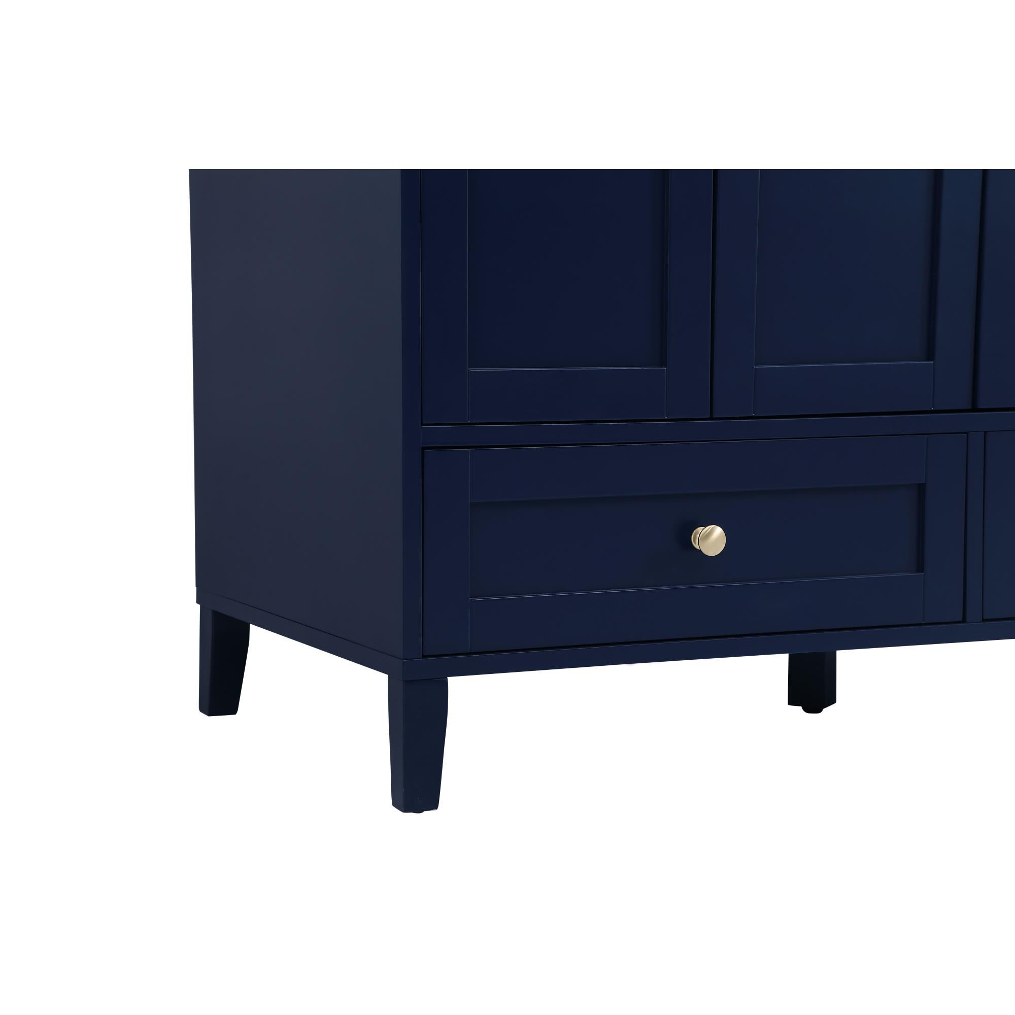 Shown in Blue And Gold With Calacatta Quartz finish
