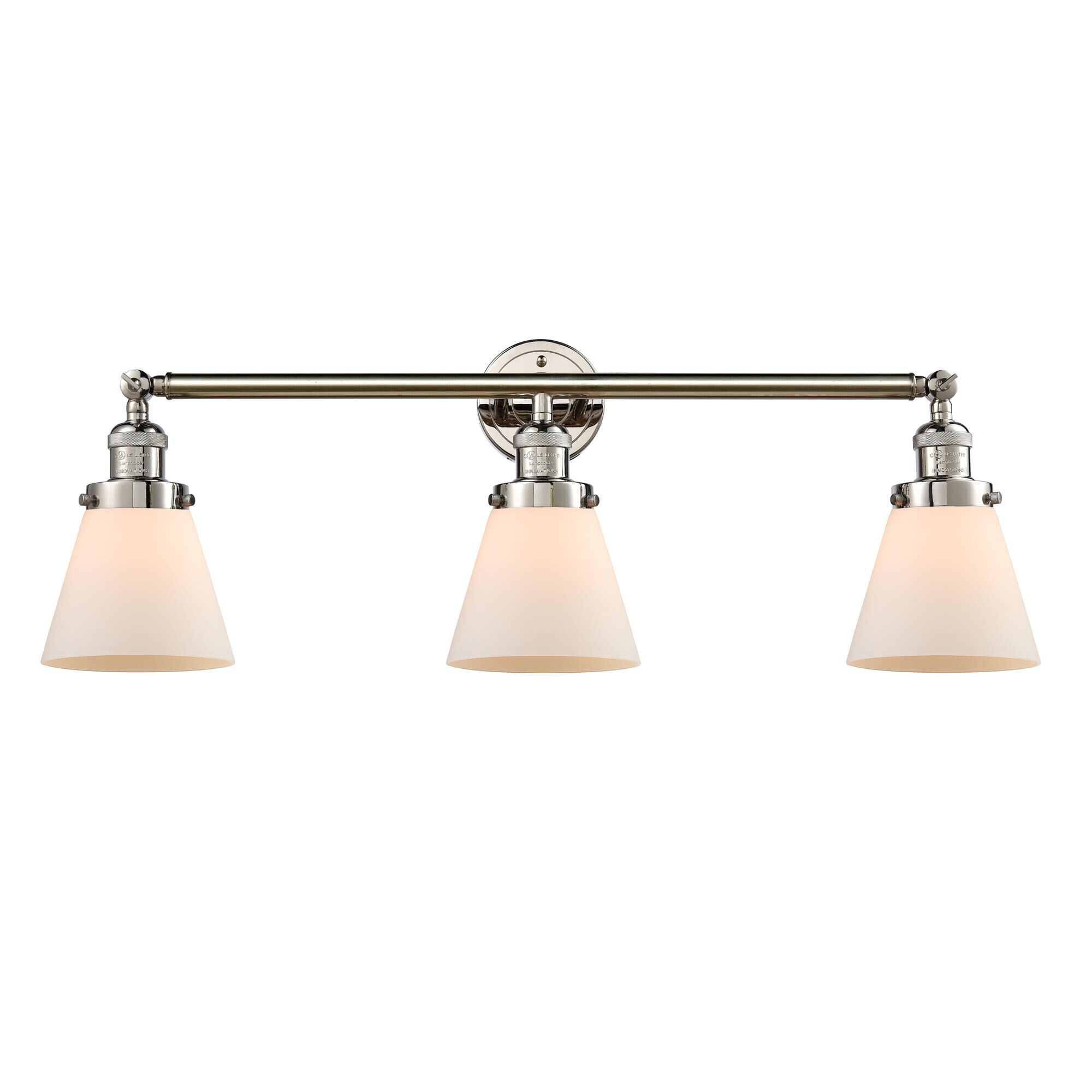 Shown in Polished Nickel finish and Matte White Cased glass