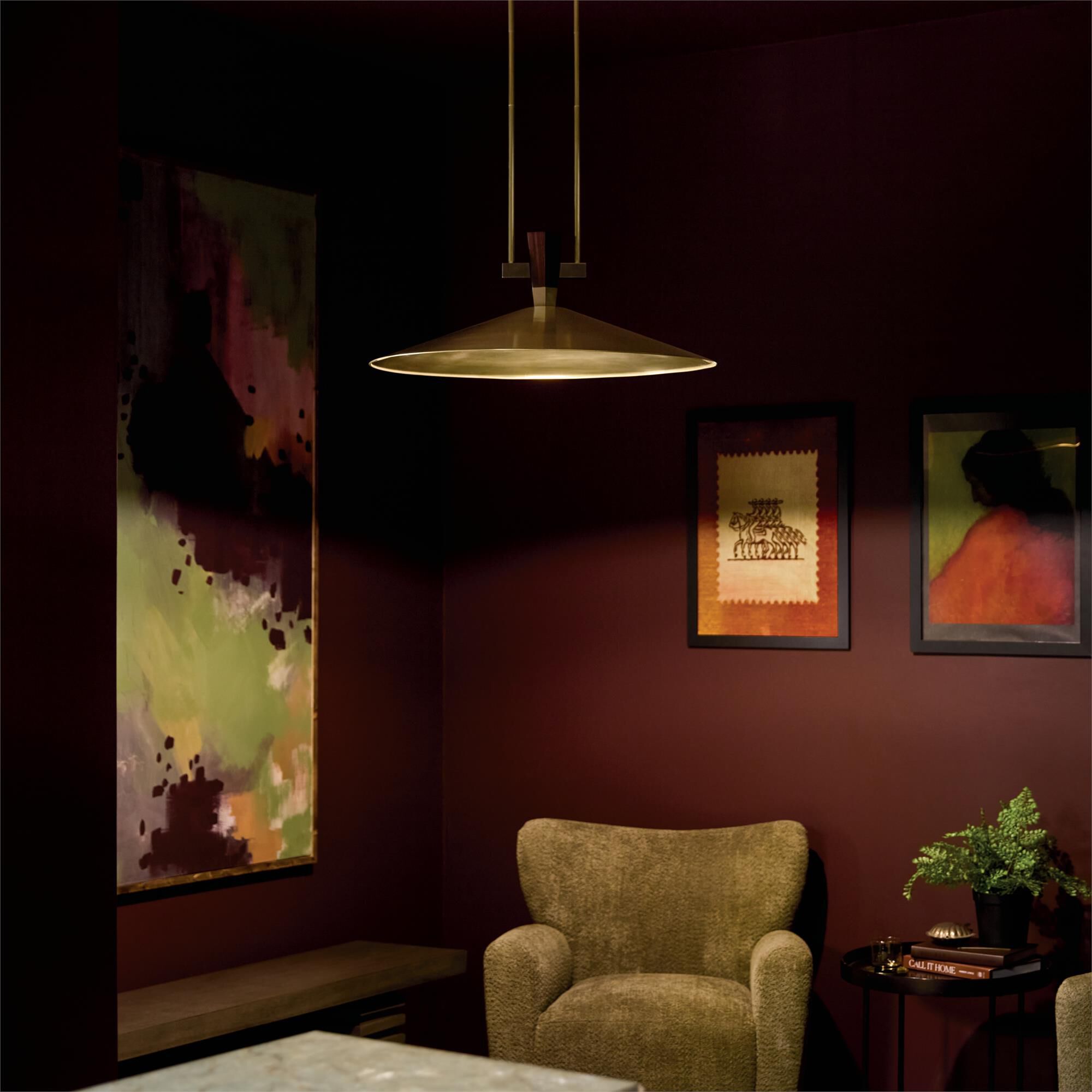 Shown in Black finish and Fabric shade
