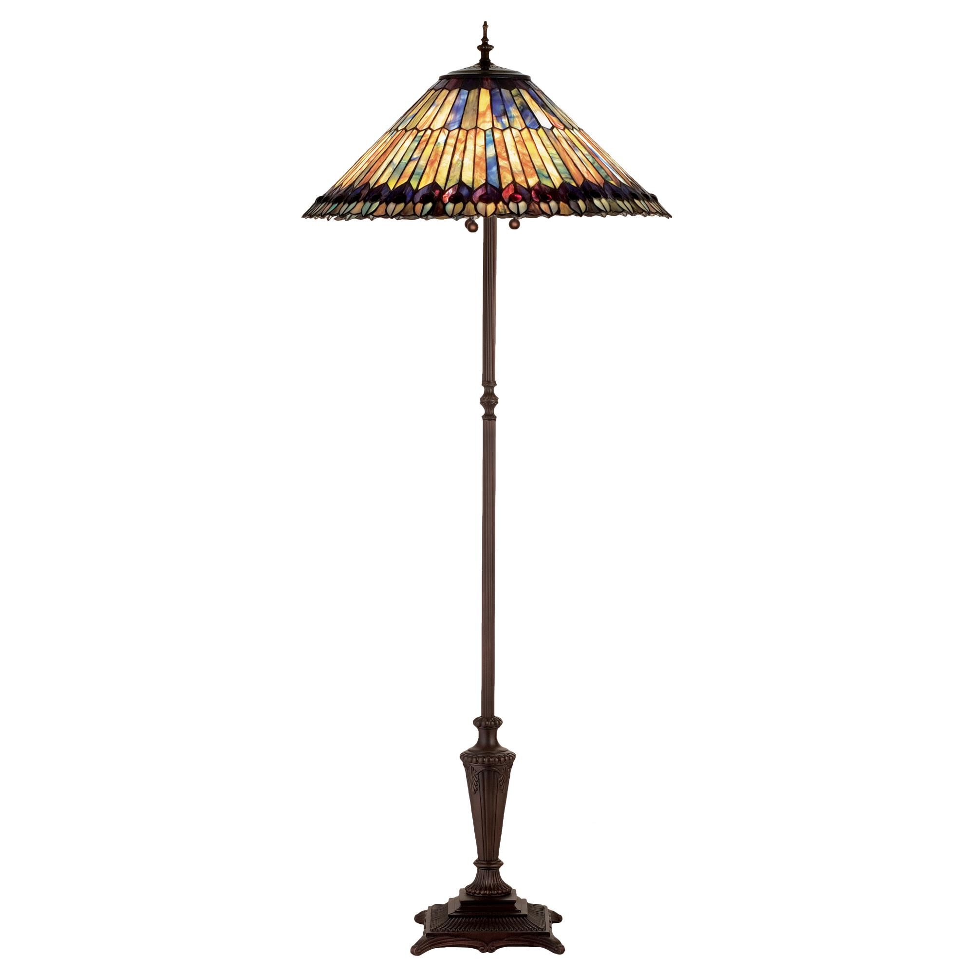 Tiffany Jeweled Peacock 65 Inch Floor Lamp by Meyda Lighting