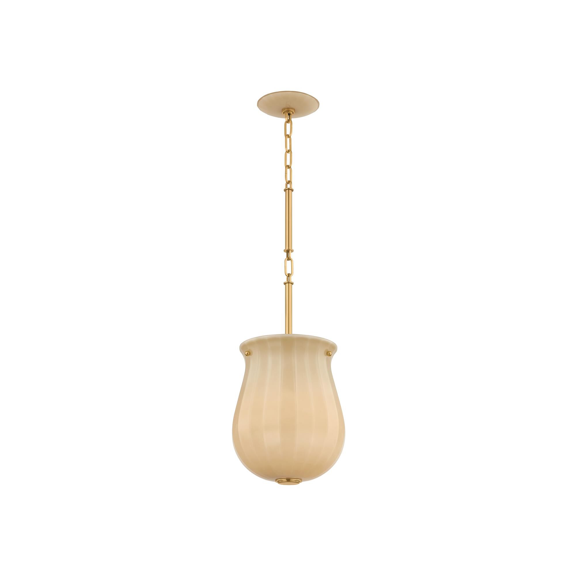 Shown in Aged Brass finish and Champagne glass