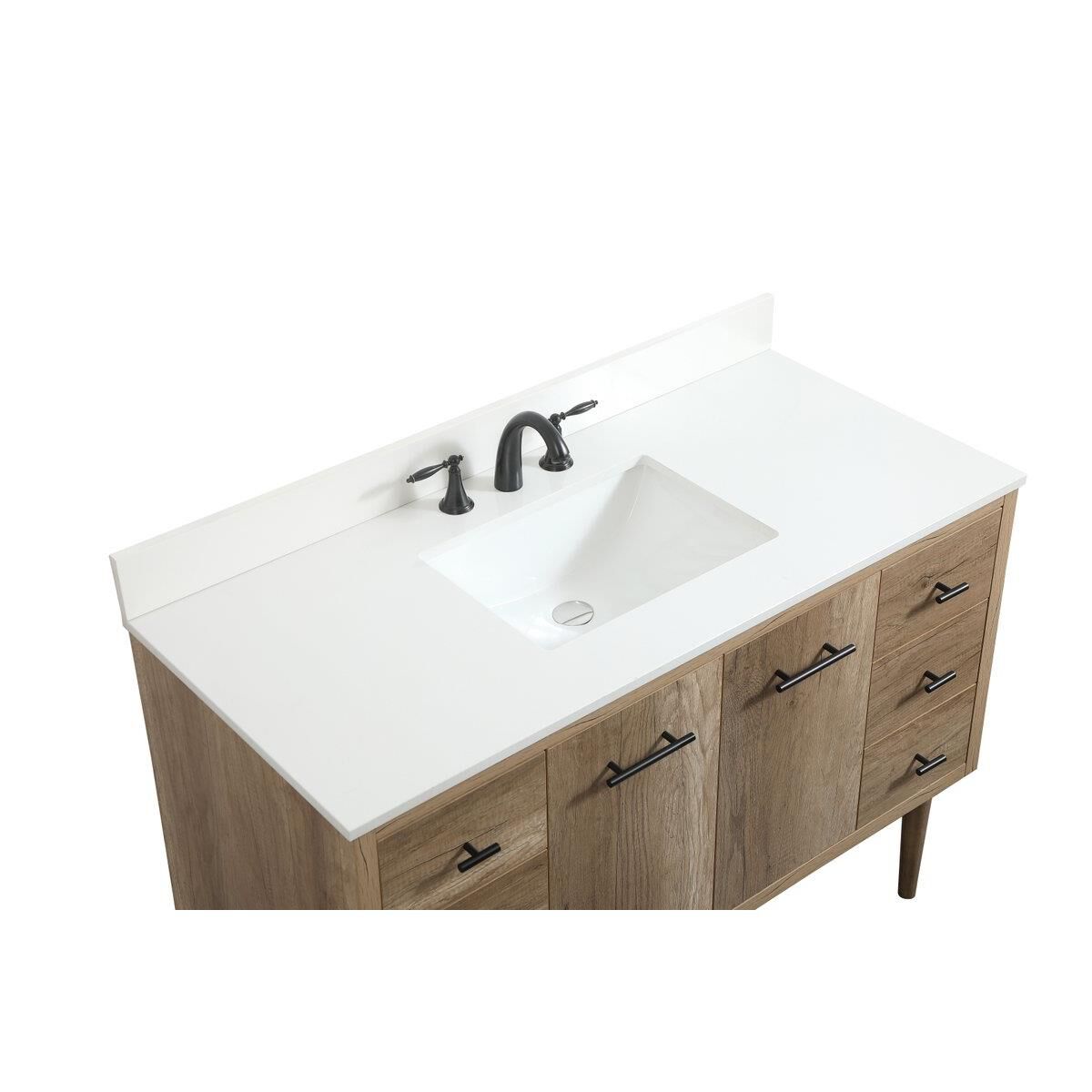 Shown in Natural Oak finish and Backsplash accent