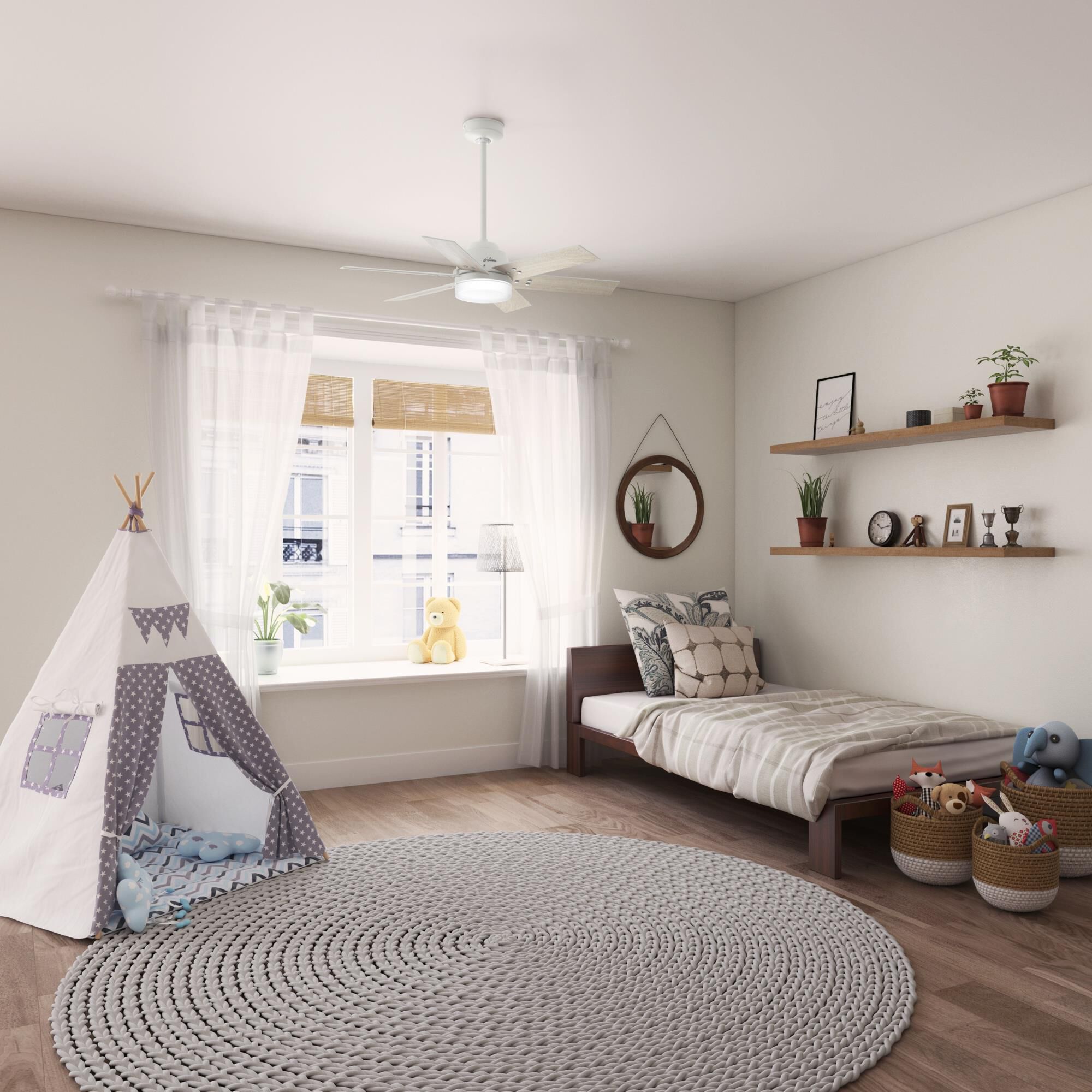 Shown in Fresh White finish and Painted Cased White glass