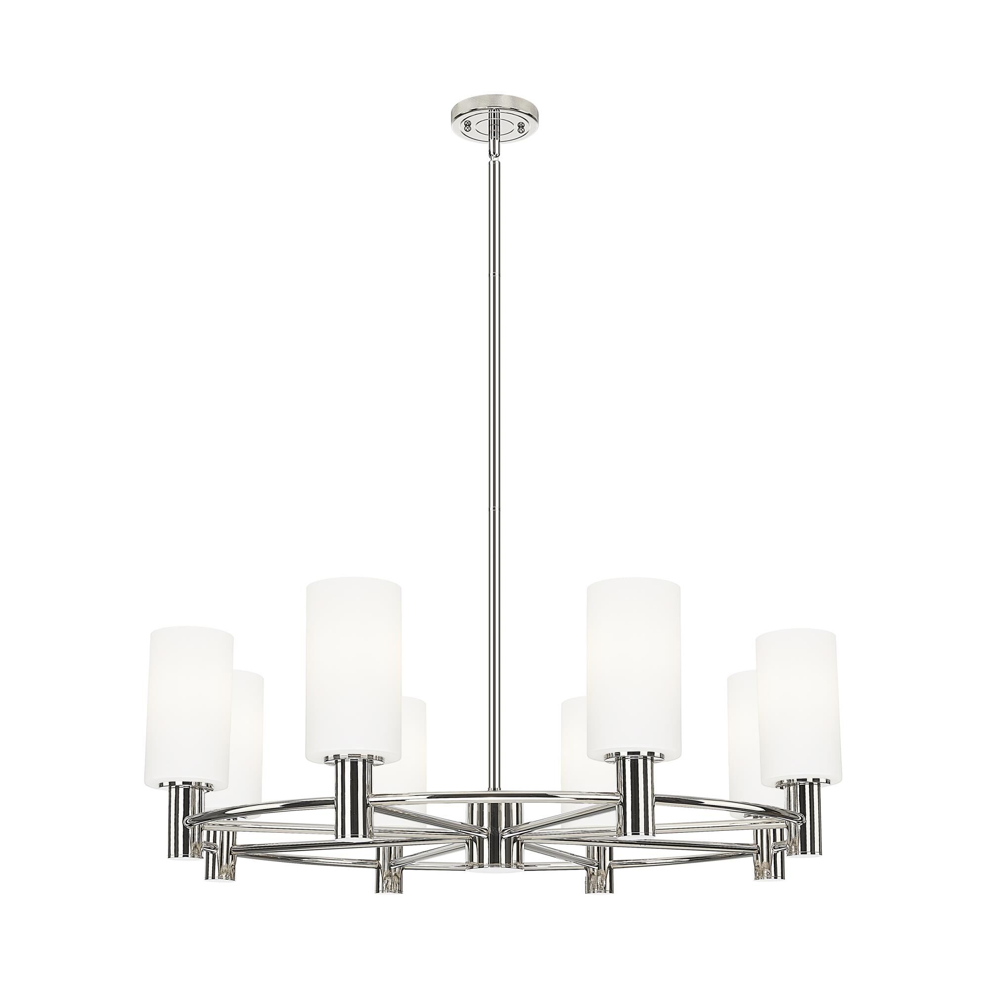 Shown in Polished Nickel finish and White shade