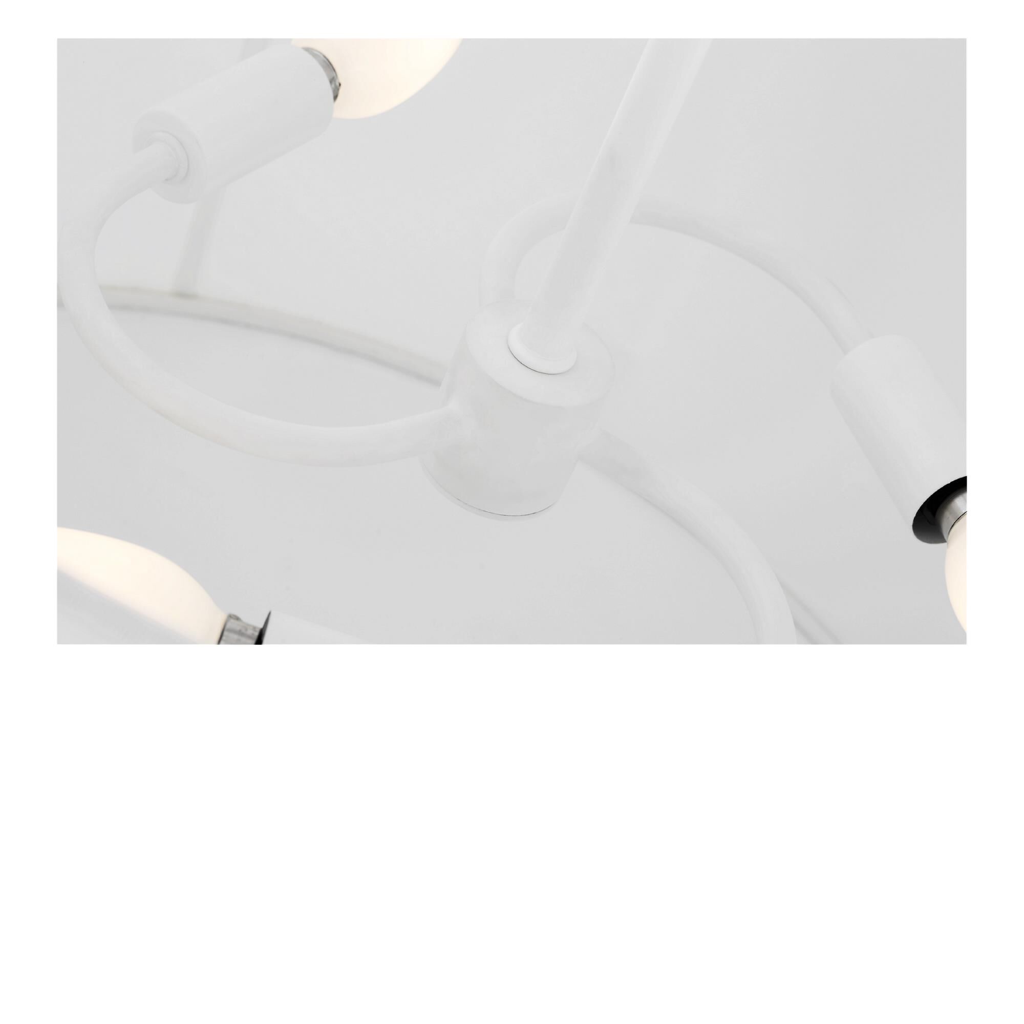 Shown in Aged Iron finish and White Linen Fabric shade