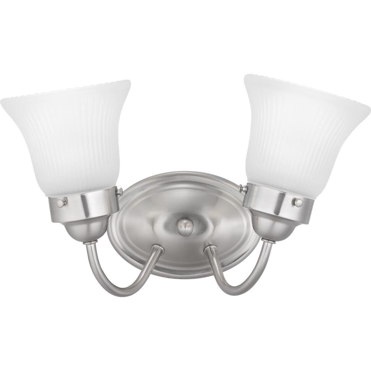 Fluted Glass 11 Inch 2 Light Bath Vanity Light by Progress Lighting