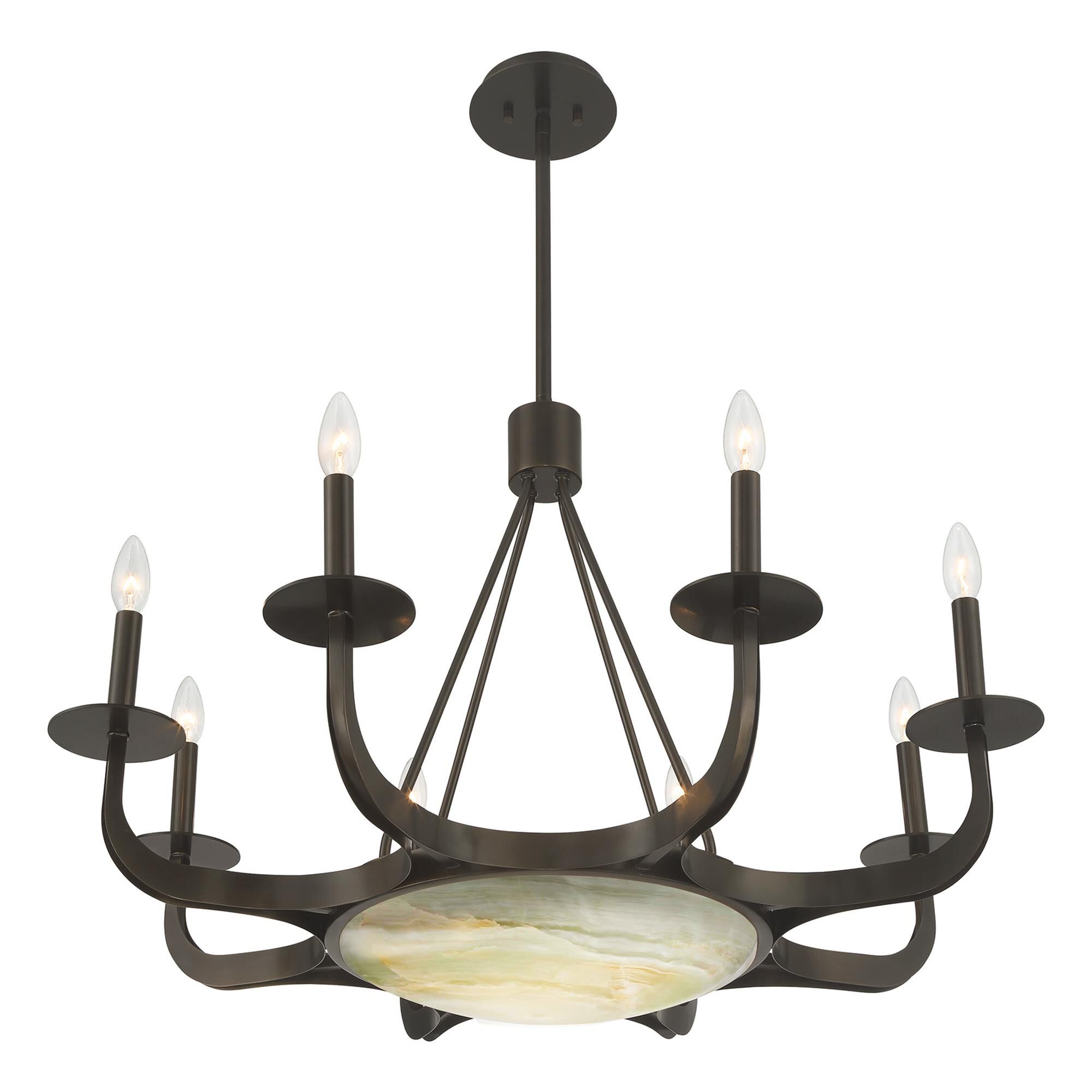 Shown in Mediterranean Bronze finish and Onyx glass