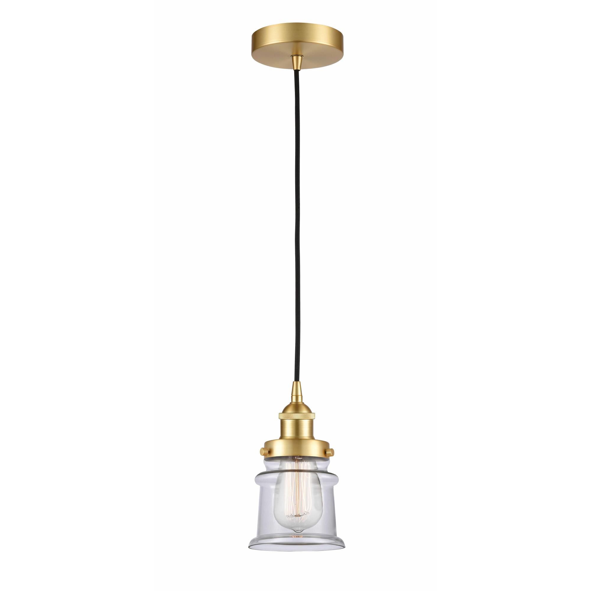 Shown in Satin Gold finish and Clear Small Canton glass