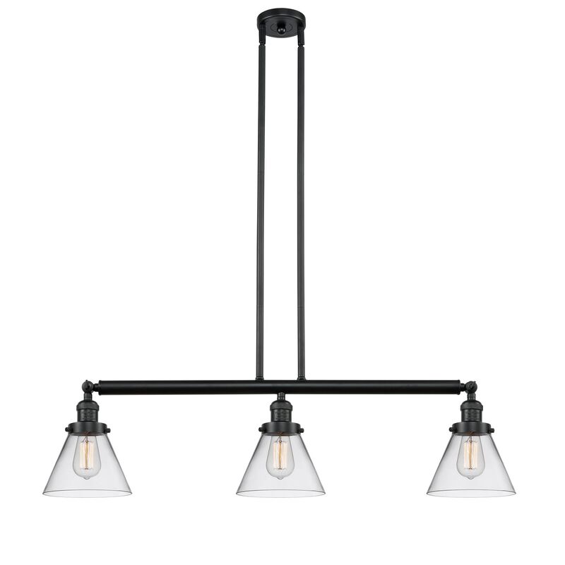 Bruno Marashlian Large Cone 36 Inch 3 Light Linear Suspension Light by Innovations Lighting