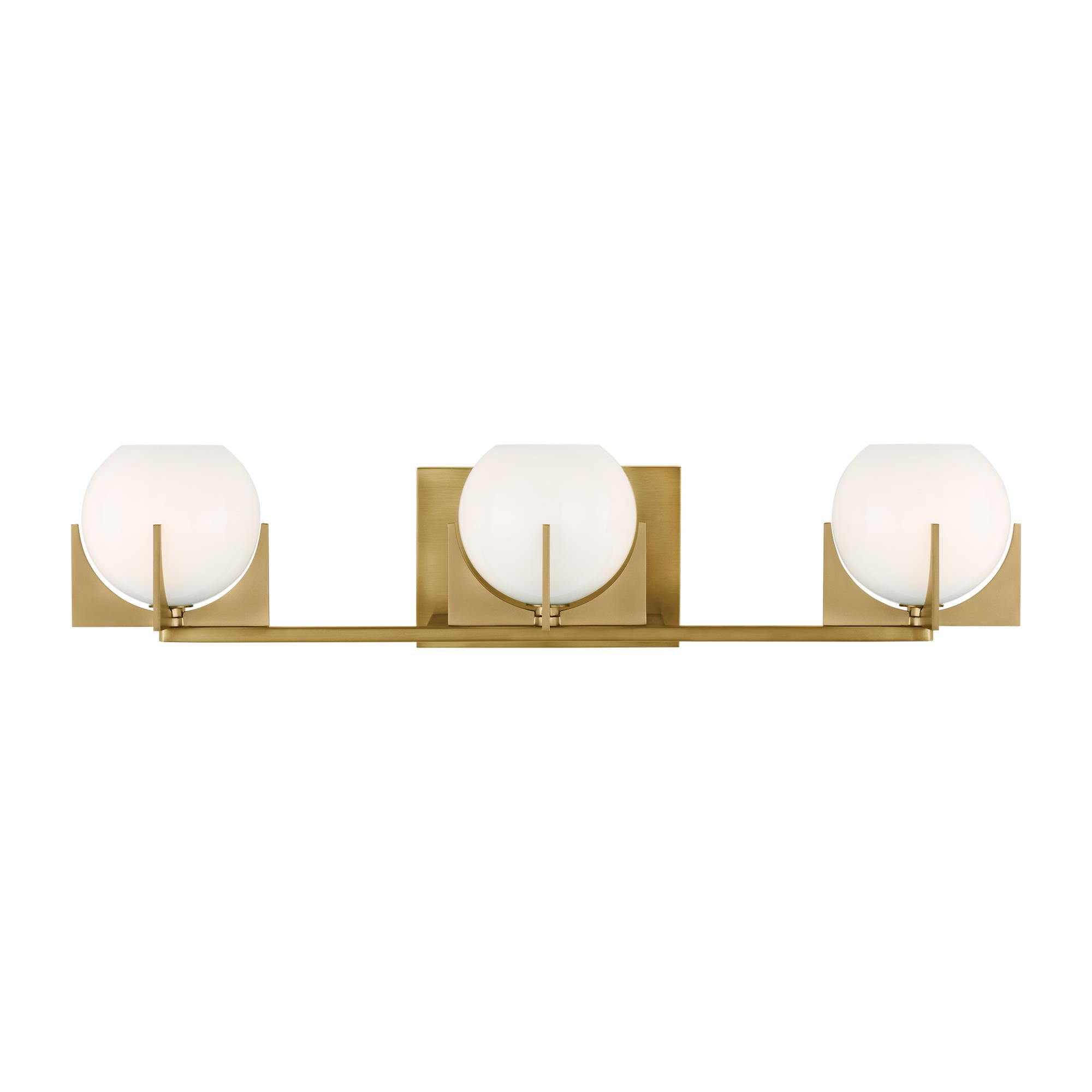 Shown in Burnished Brass finish and White Milk shade