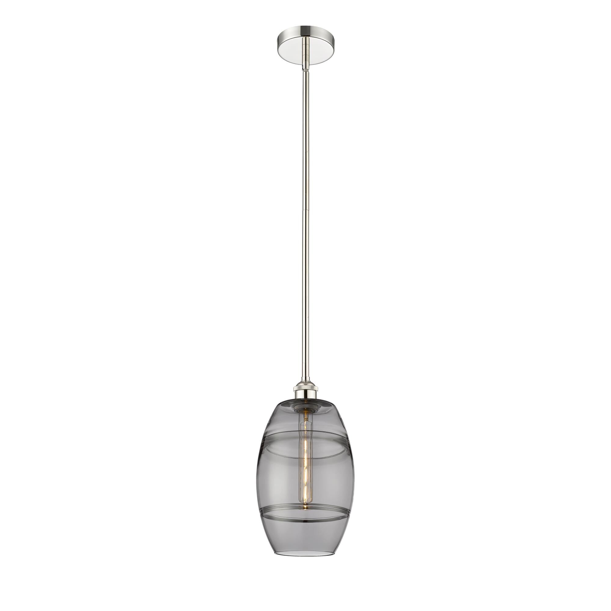 Shown in Polished Nickel finish and Light Smoke glass