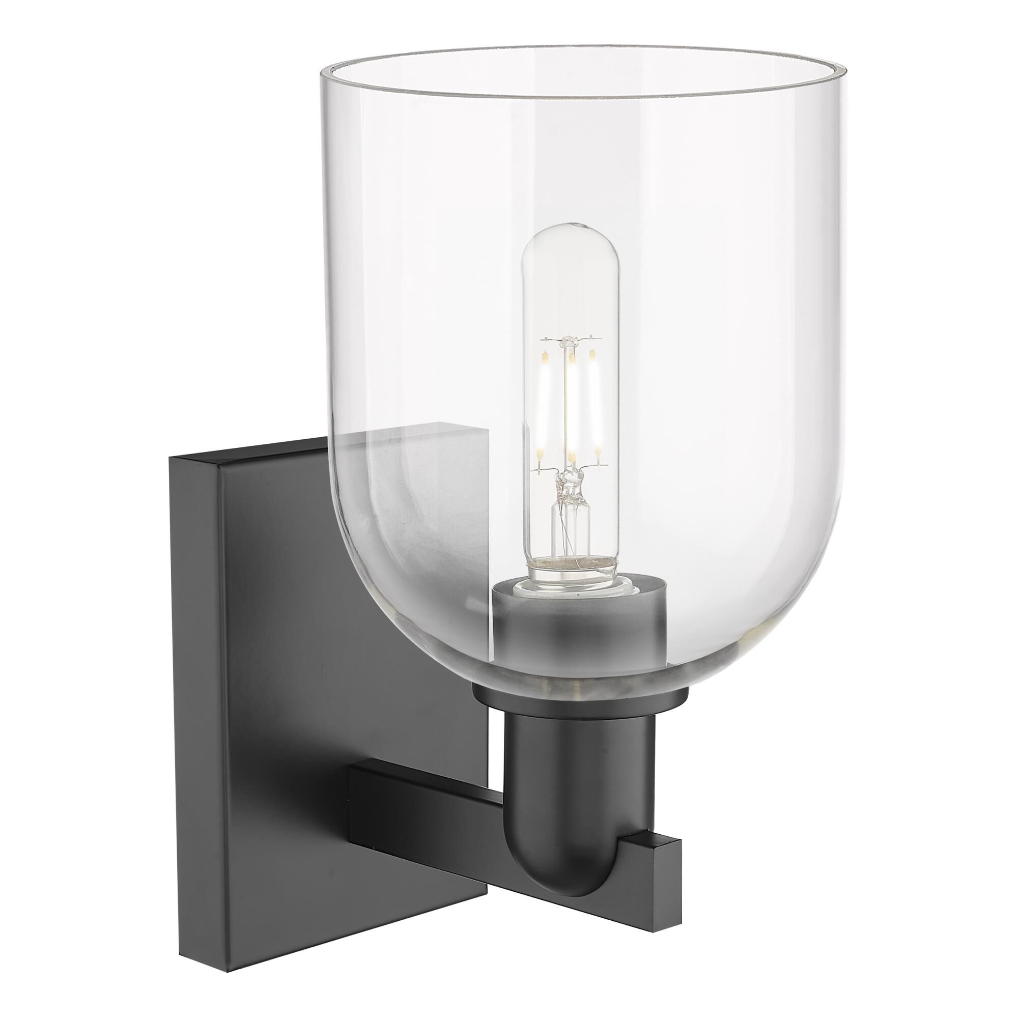 Shown in Matte Black finish and Clear glass