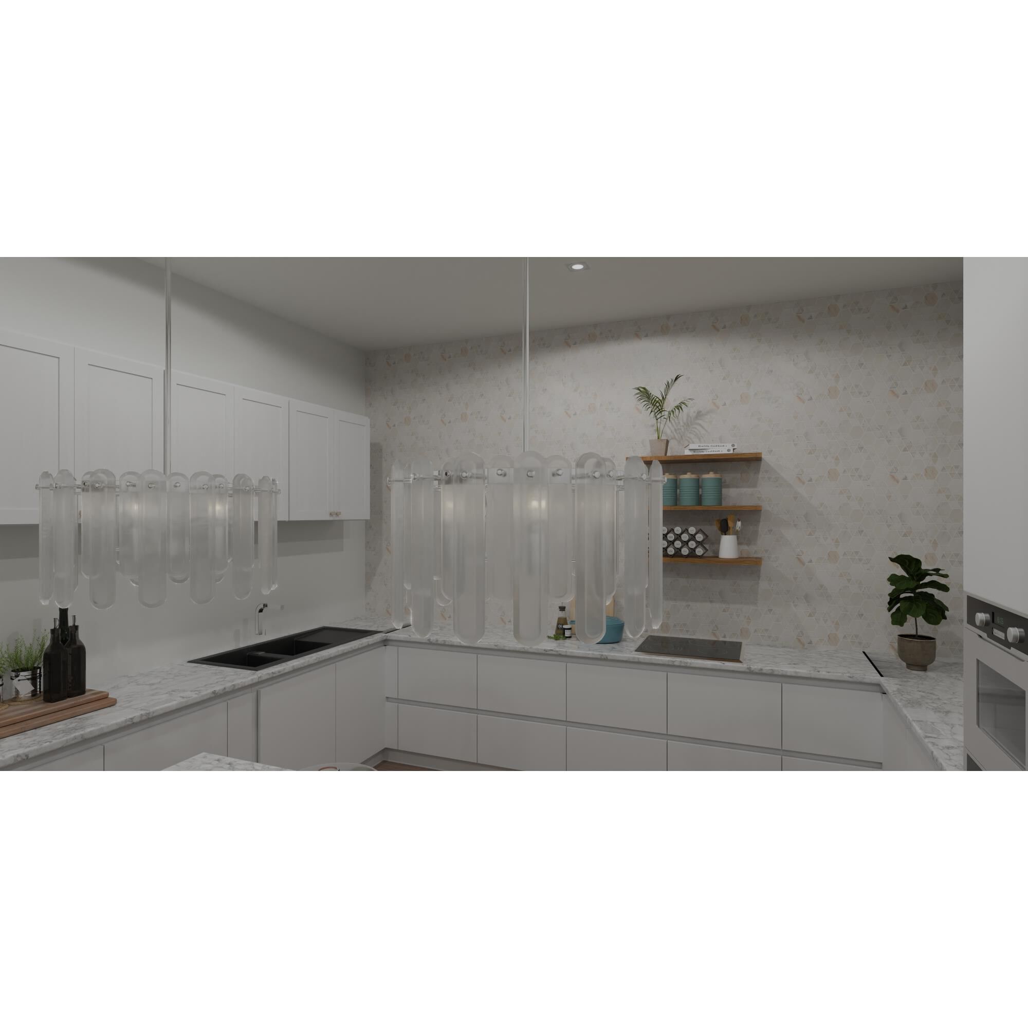 Shown in Polished Chrome finish and Clear Beveled glass