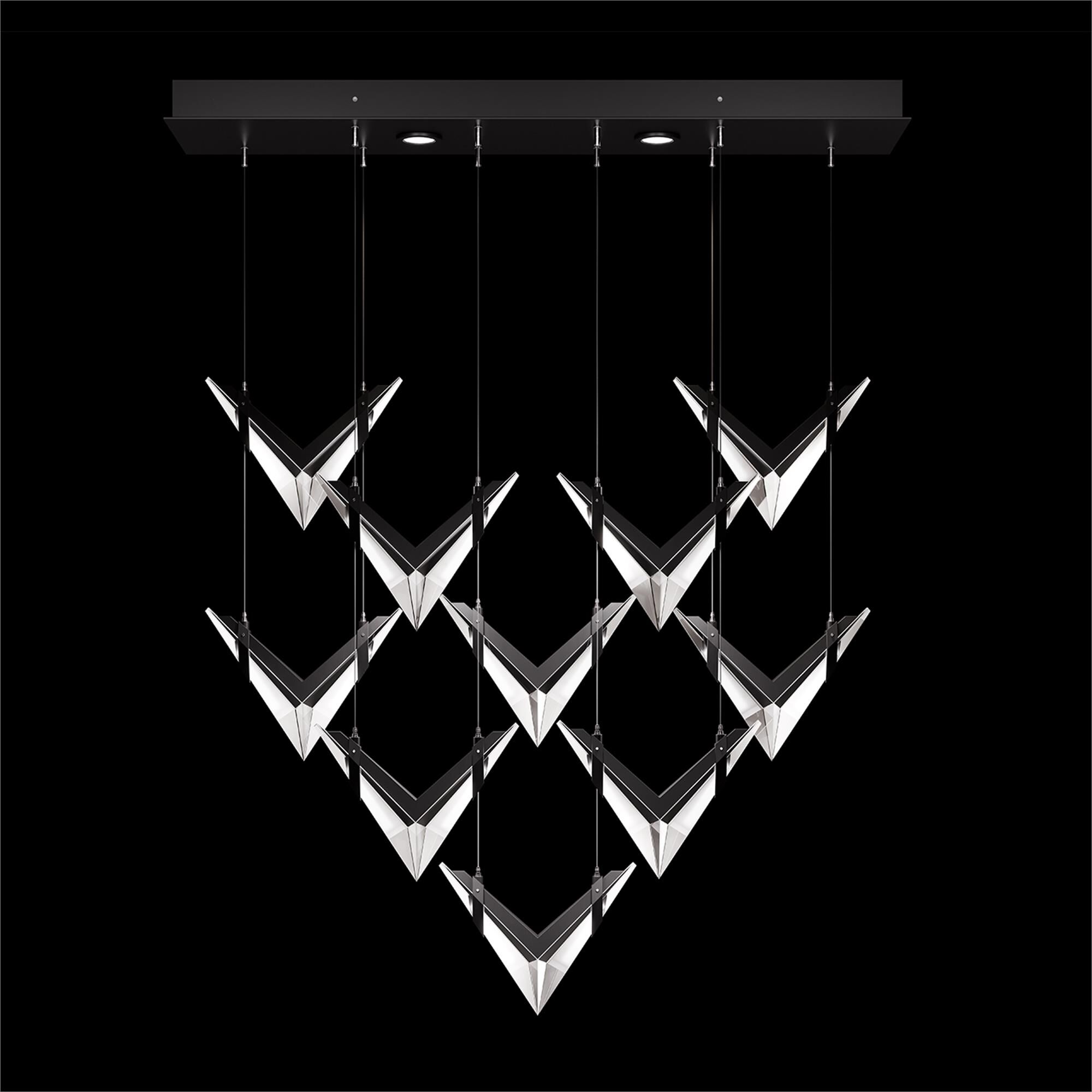 Shown in Black finish and True crystal and False glass