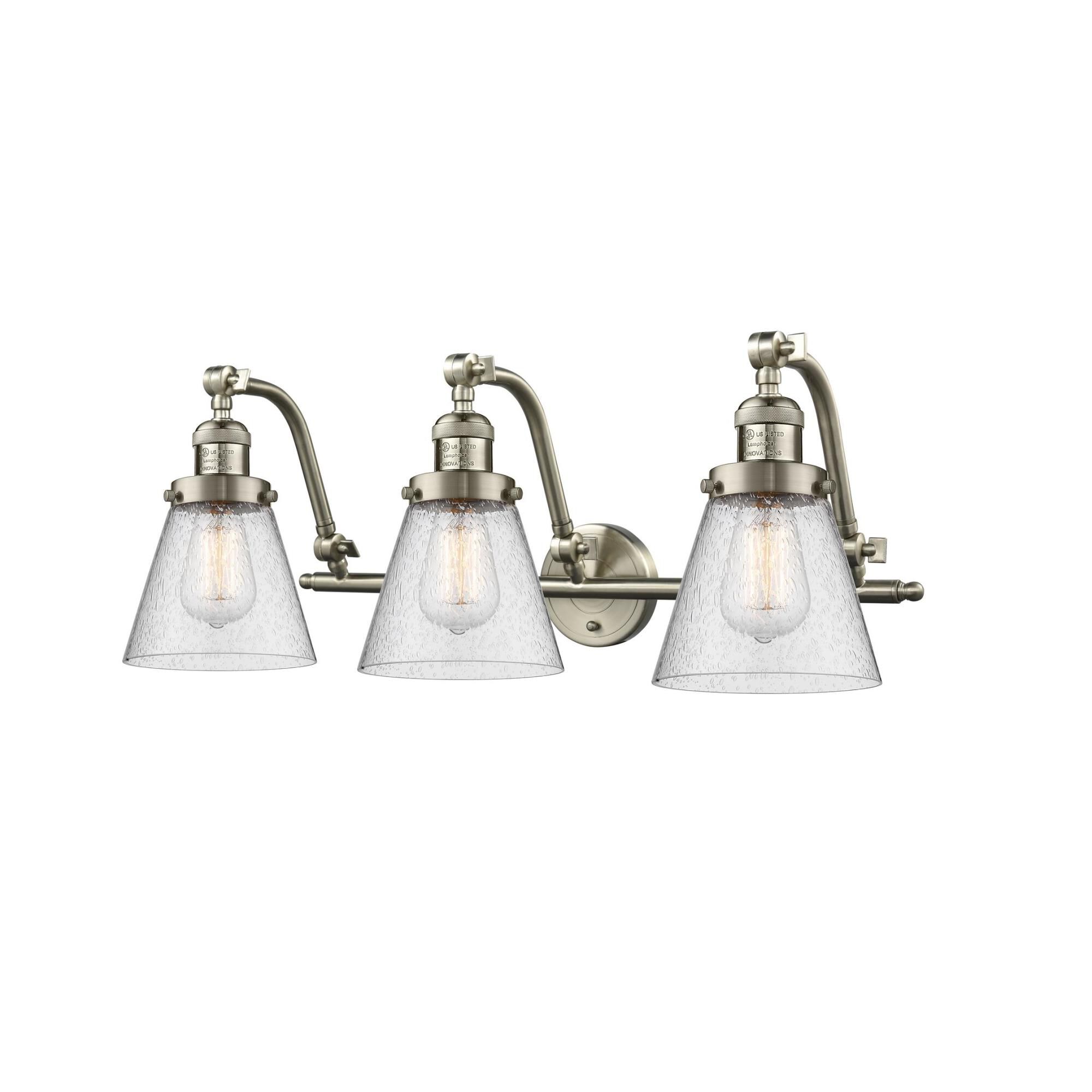 Shown in Brushed Satin Nickel finish and Seedy glass