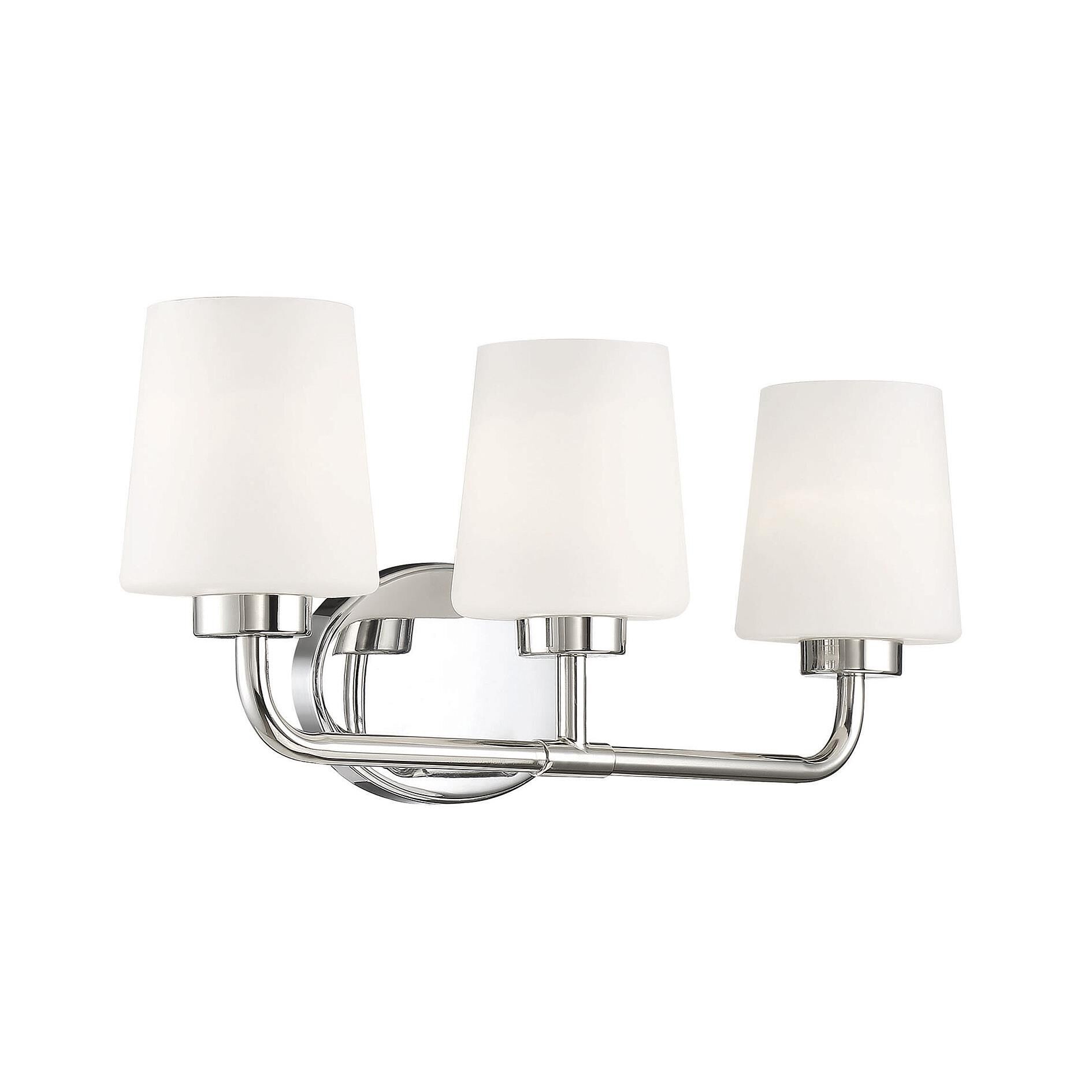 Shown in Polished Nickel finish and White -  Frosted glass