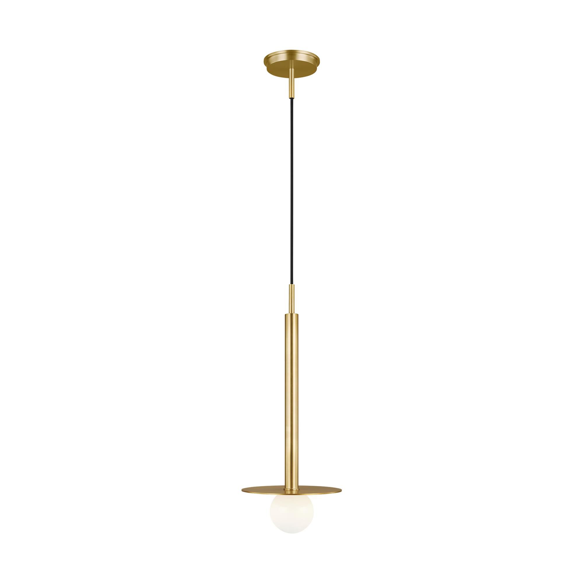Shown in Burnished Brass finish and Milk Whitesteel glass