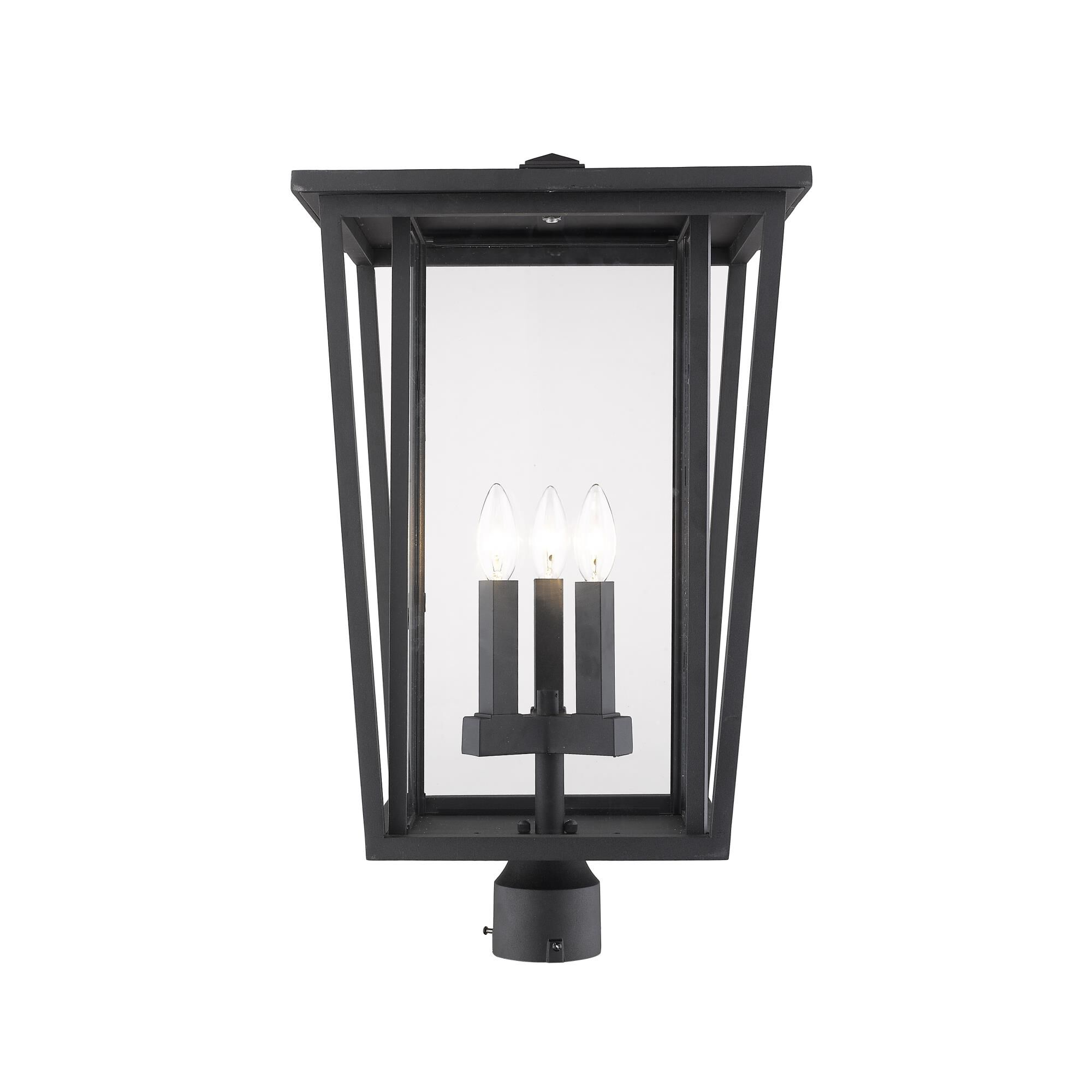 Shown in Black finish and Glass shade