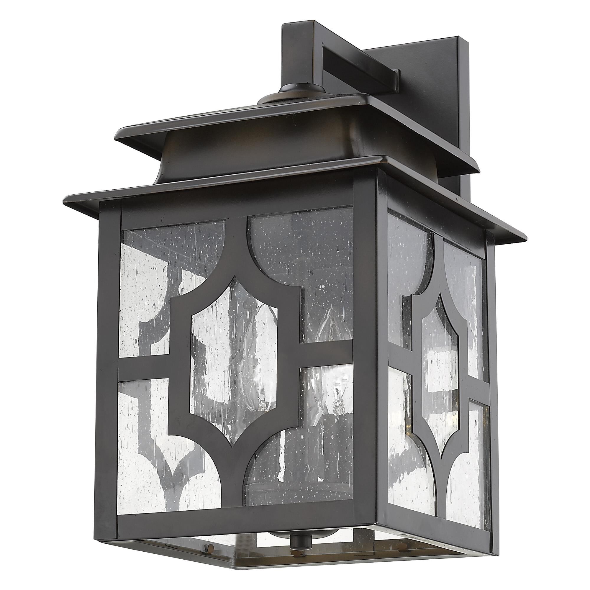 Shown in Oil-Rubbed Bronze finish and Clear glass and Clear, Seedy Glass Panes shade