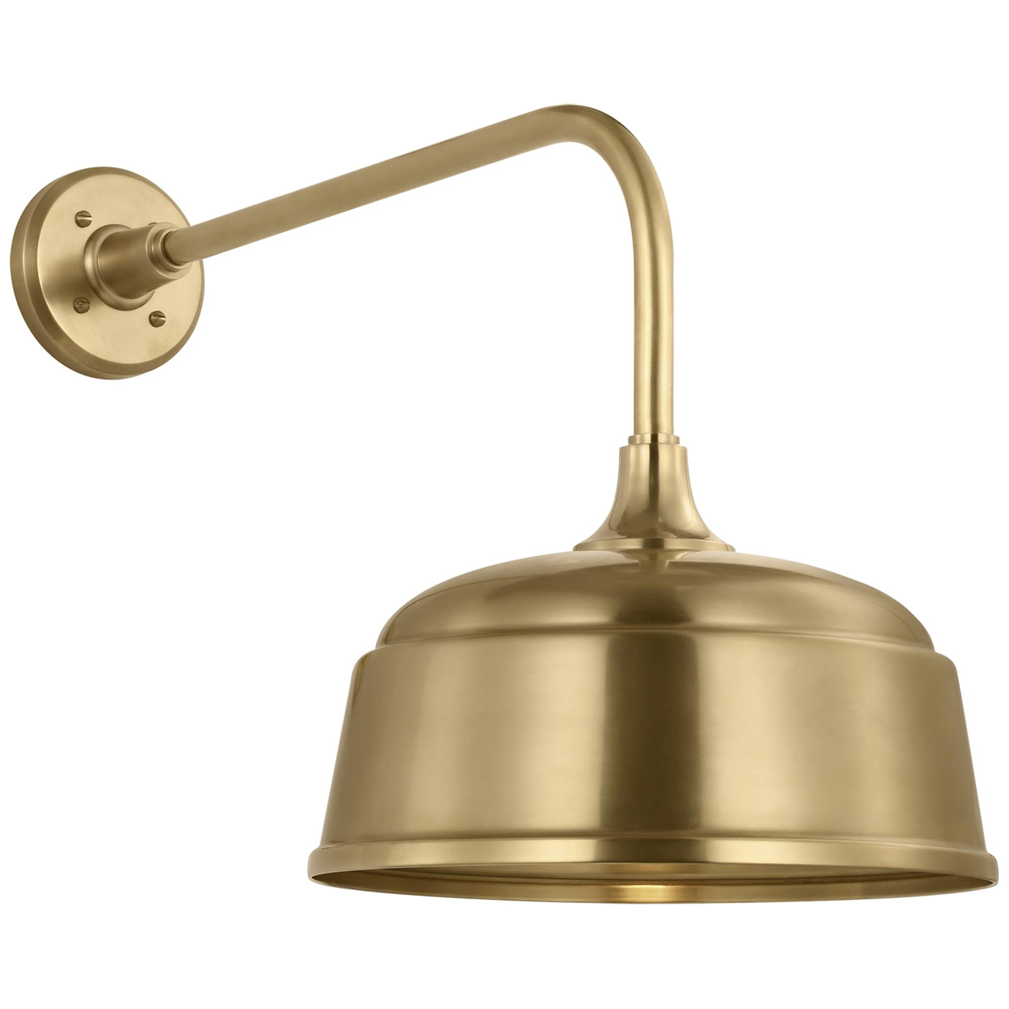 Shown in Hand-Rubbed Antique Brass finish and Gold shade