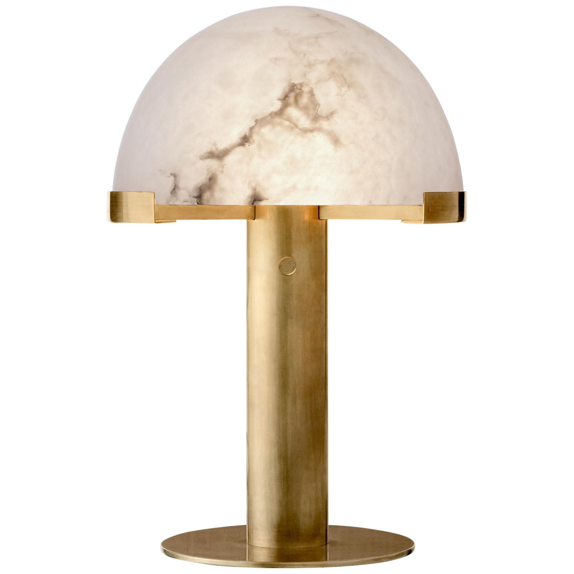 Shown in Antique-Burnished Brass finish and Alabaster glass