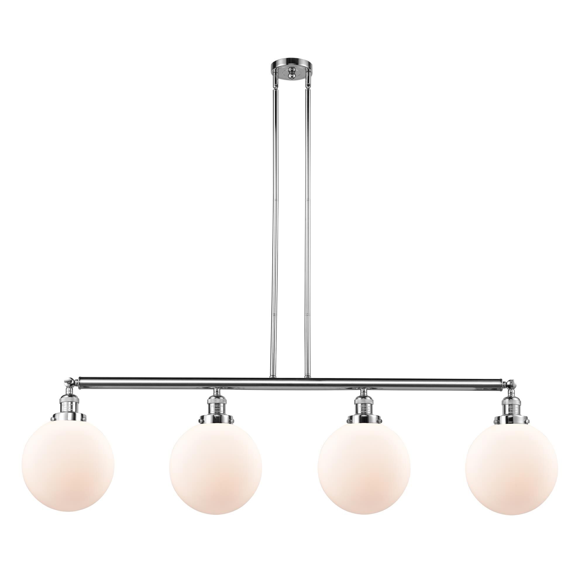 Shown in Polished Chrome finish and Matte White Cased Beacon glass