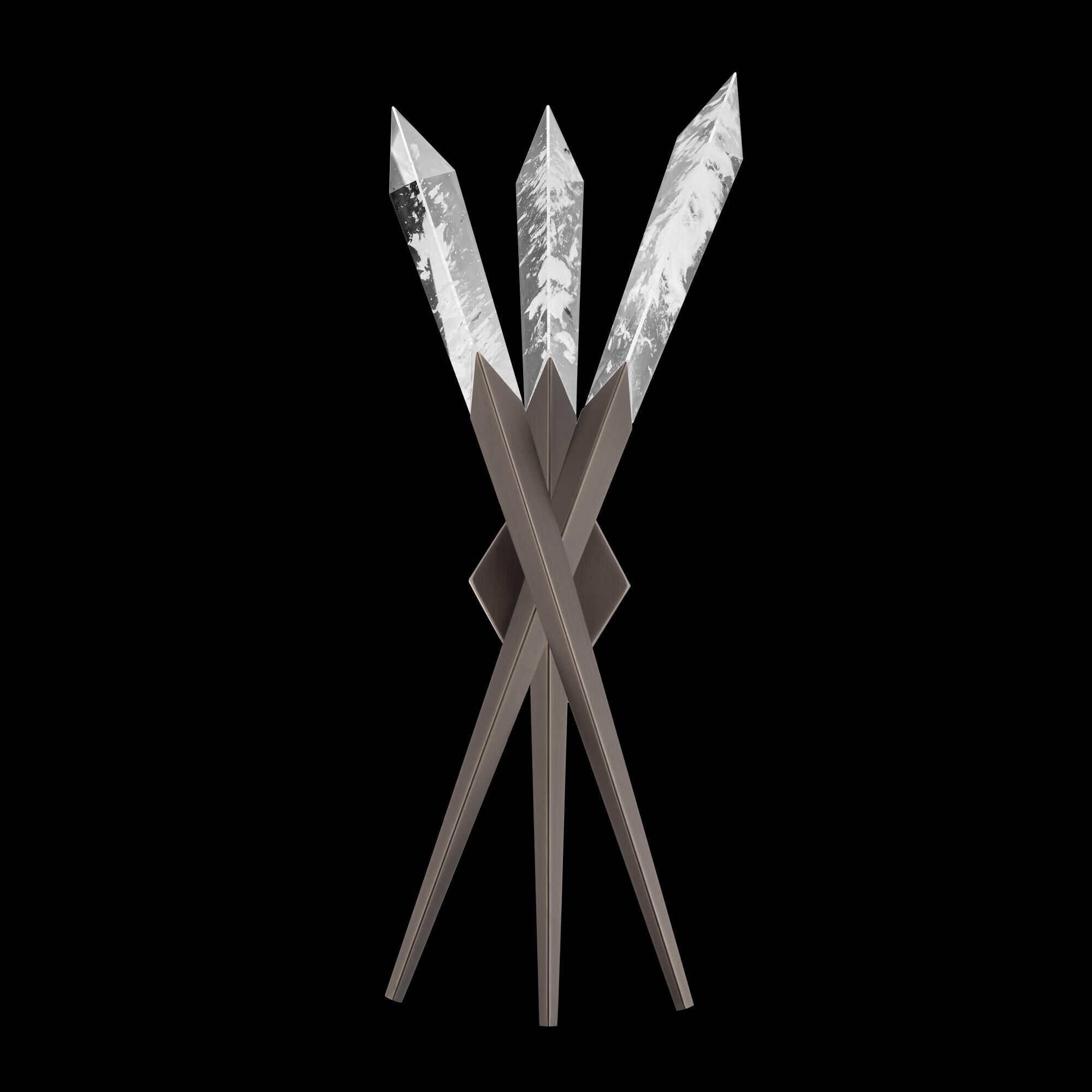 Shown in Antique Nickel finish and Clear Optic Haze Crystal glass