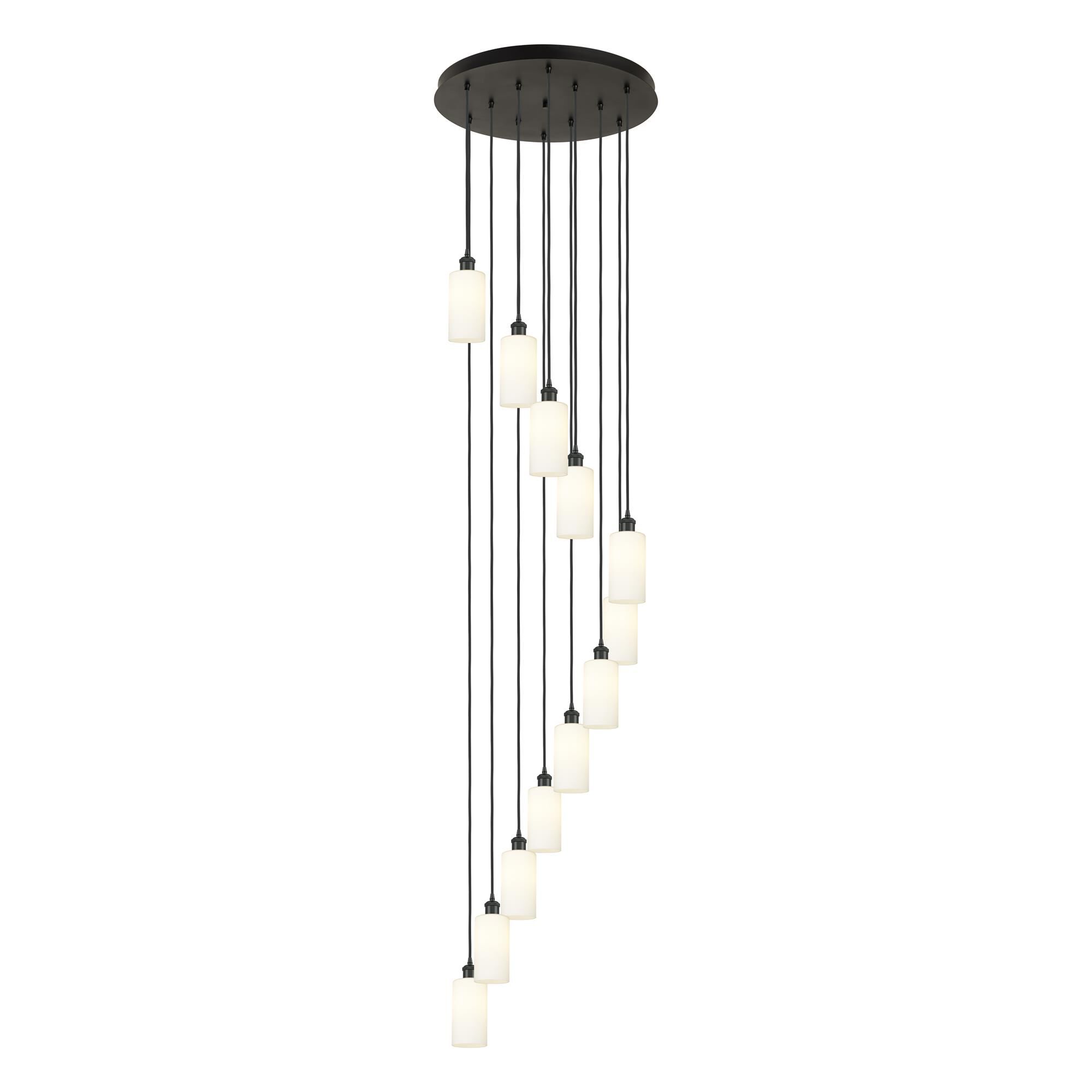 Shown in Matte Black finish and White shade