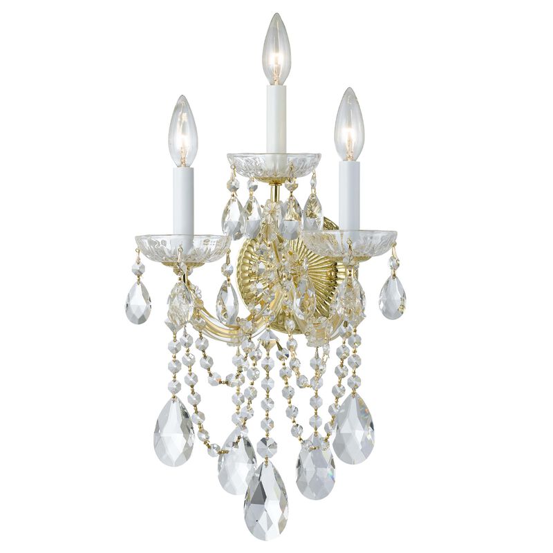 Maria Theresa 22 Inch 3 Light Wall Sconce by Crystorama