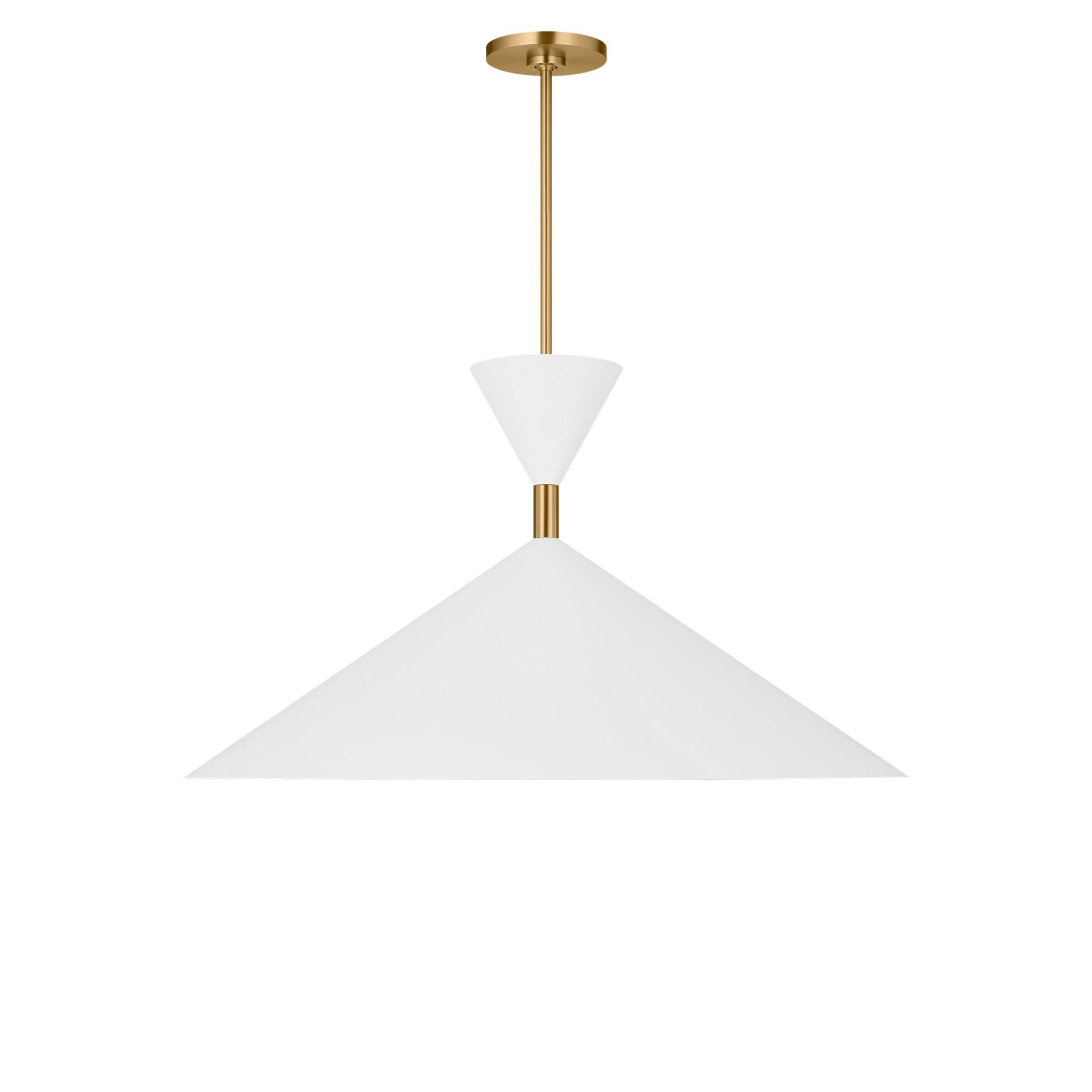 Shown in Burnished Brass finish and Metal shade