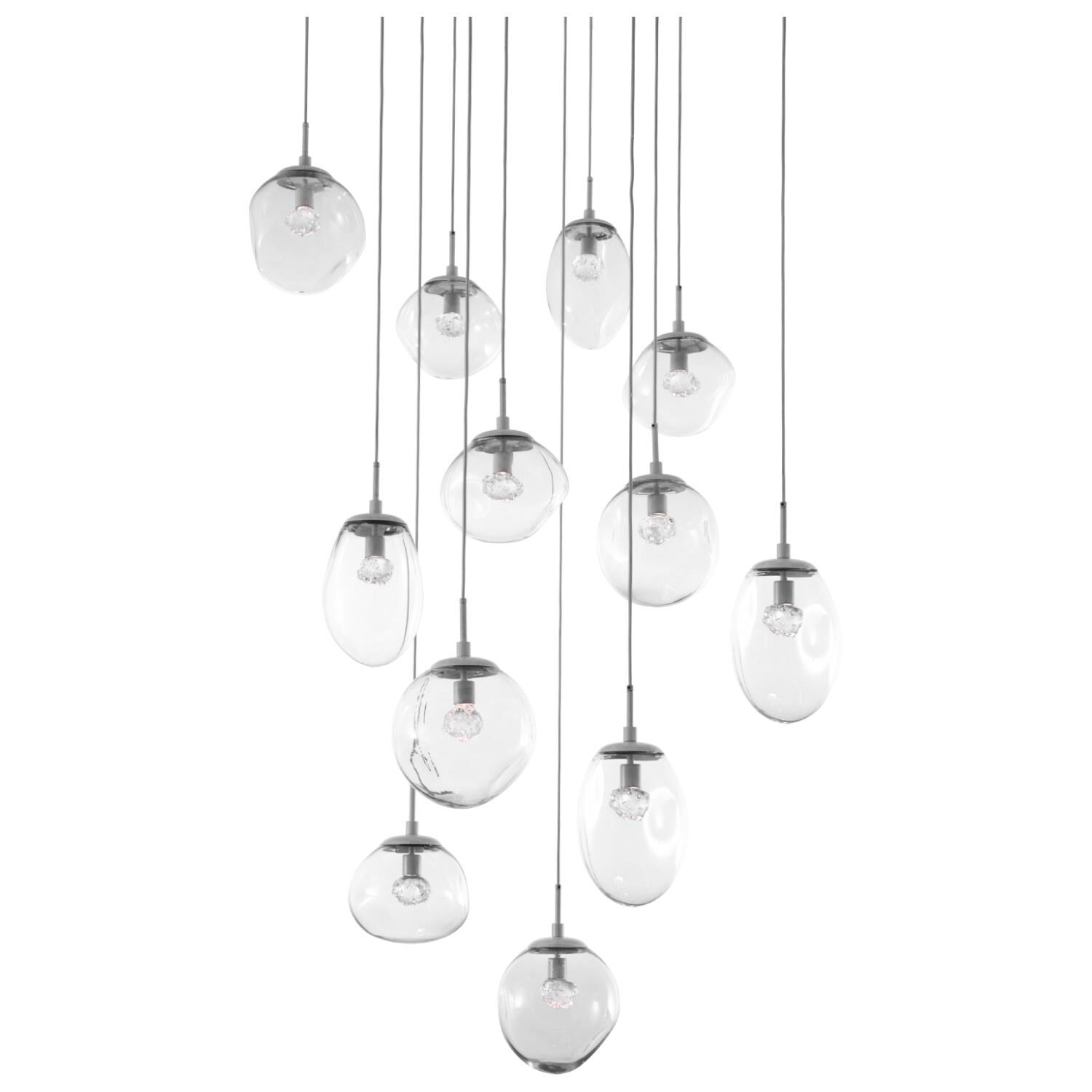 Shown in Metallic Beige Silver finish and Floret Inner Clear Outer glass