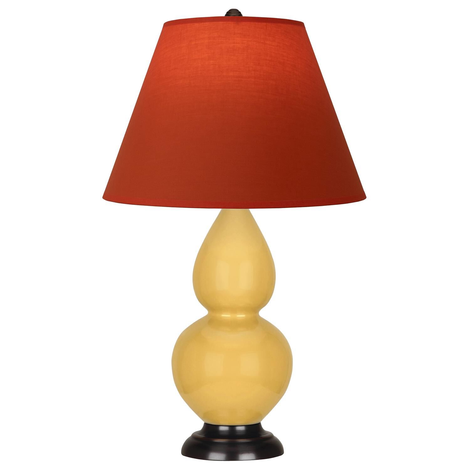 Shown in Sunset Yellow finish and Tangerine and Taupe Lining shade and Deep Patina Bronze accent