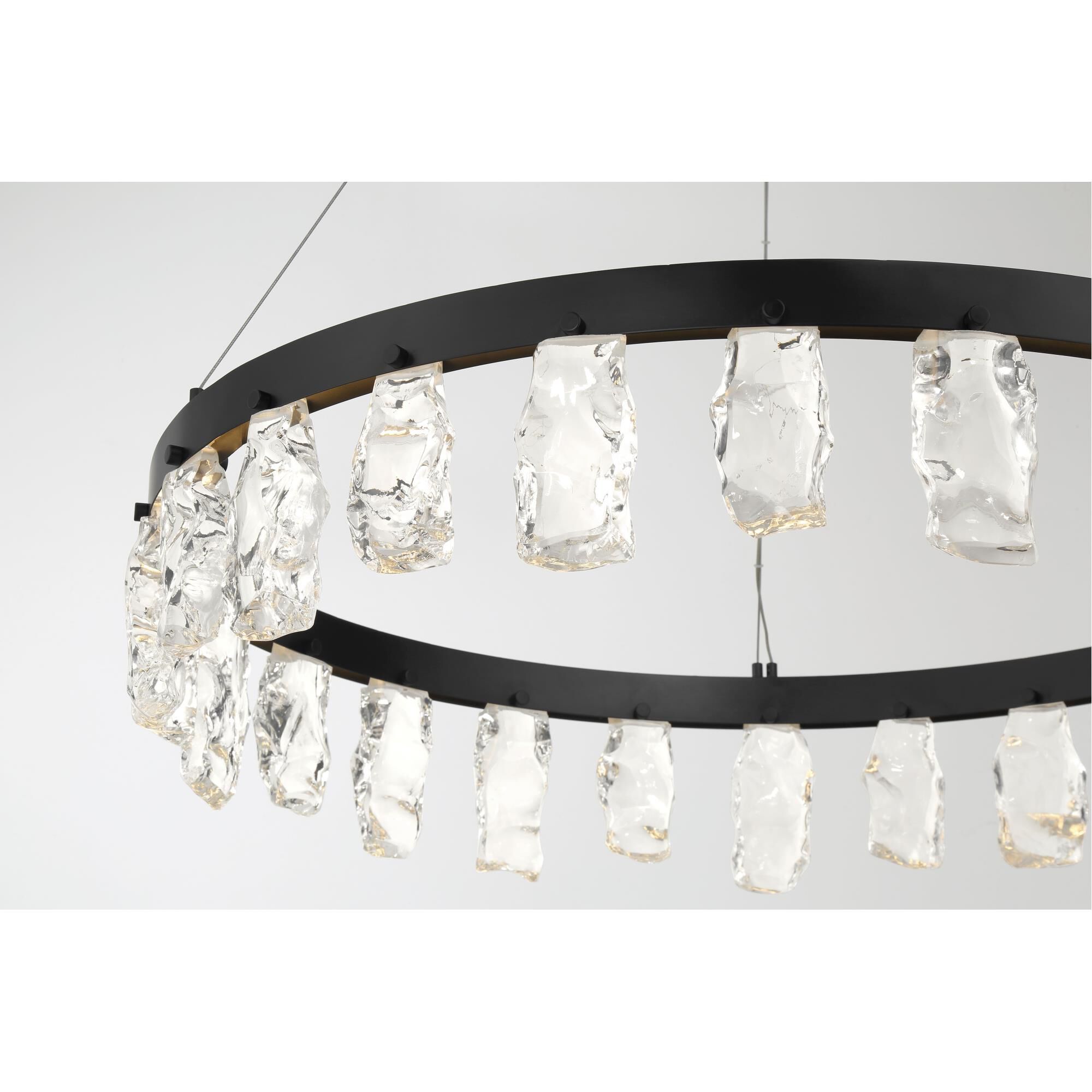 Shown in Coal finish and Faux Rock Crystal glass