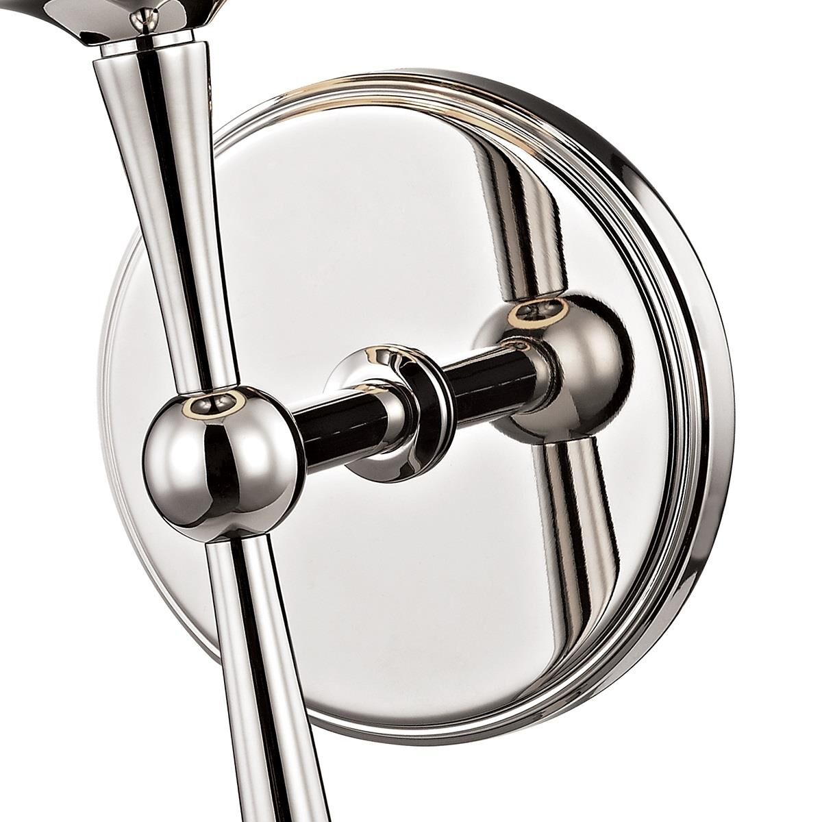 Shown in Polished Nickel finish and White Faux Silk shade