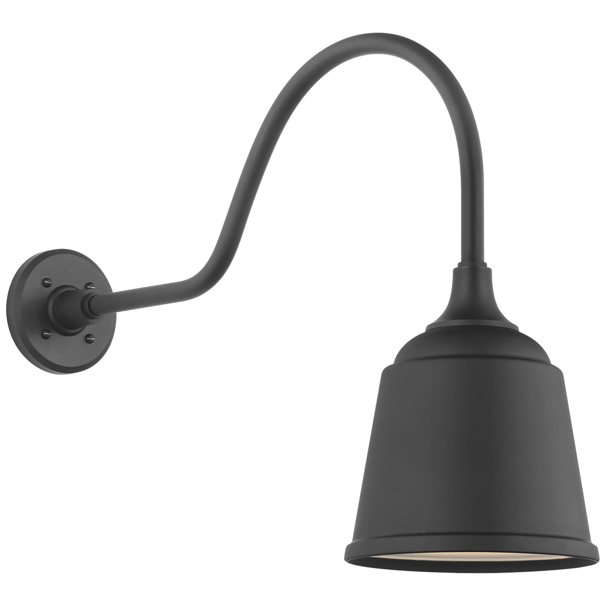 Shown in Matte Black finish and Black shade
